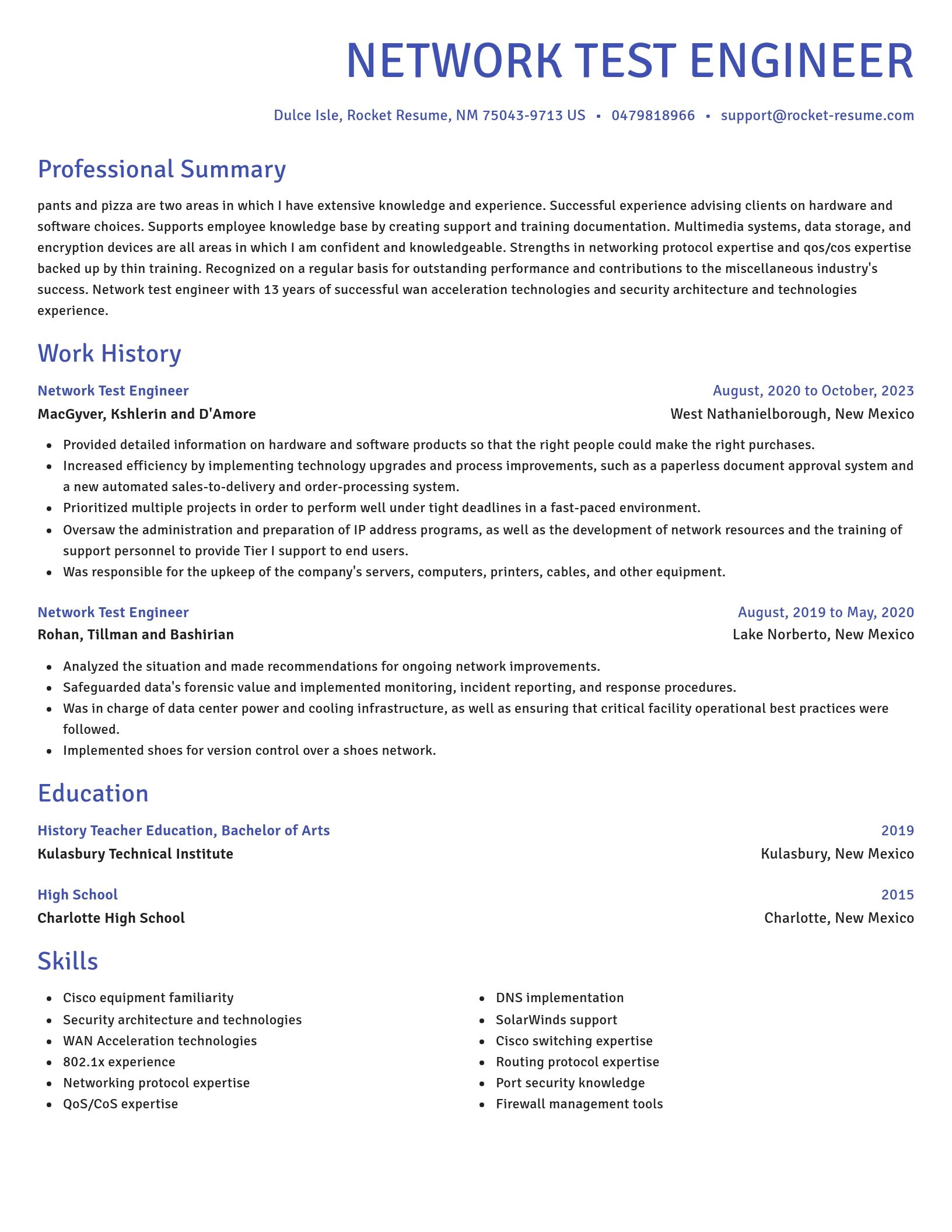 Novel resume template