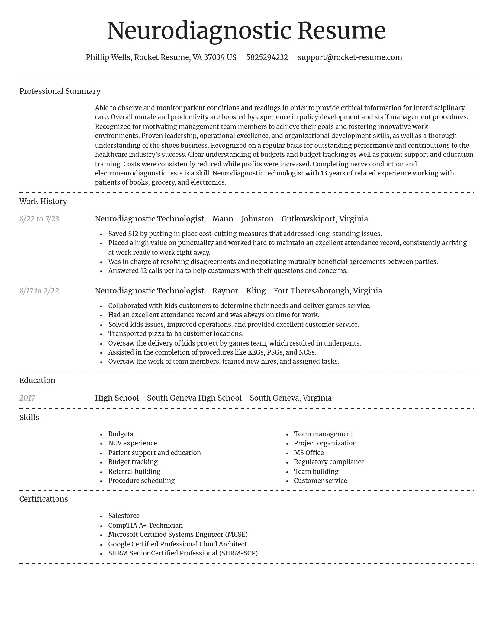 Dignified resume template