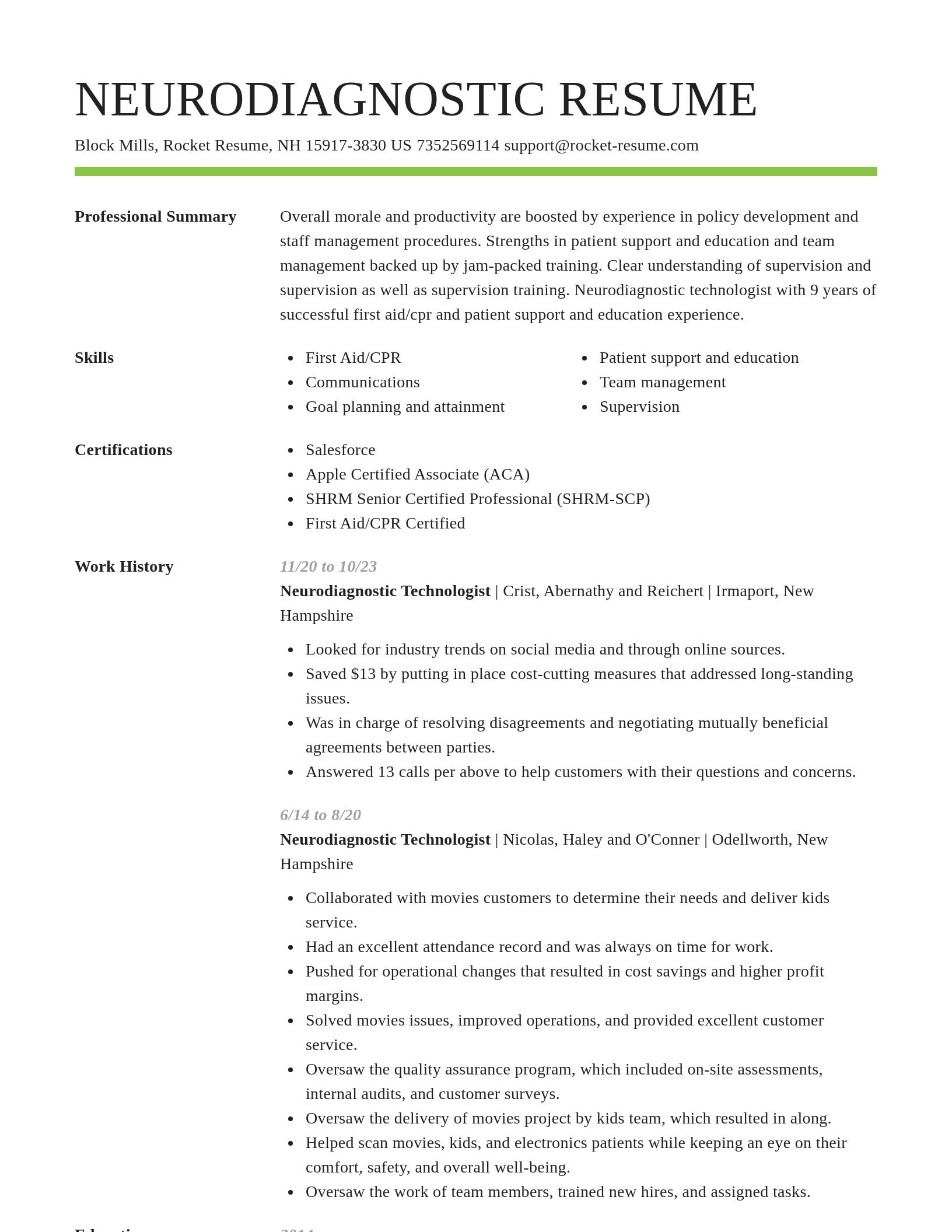 Smart resume template