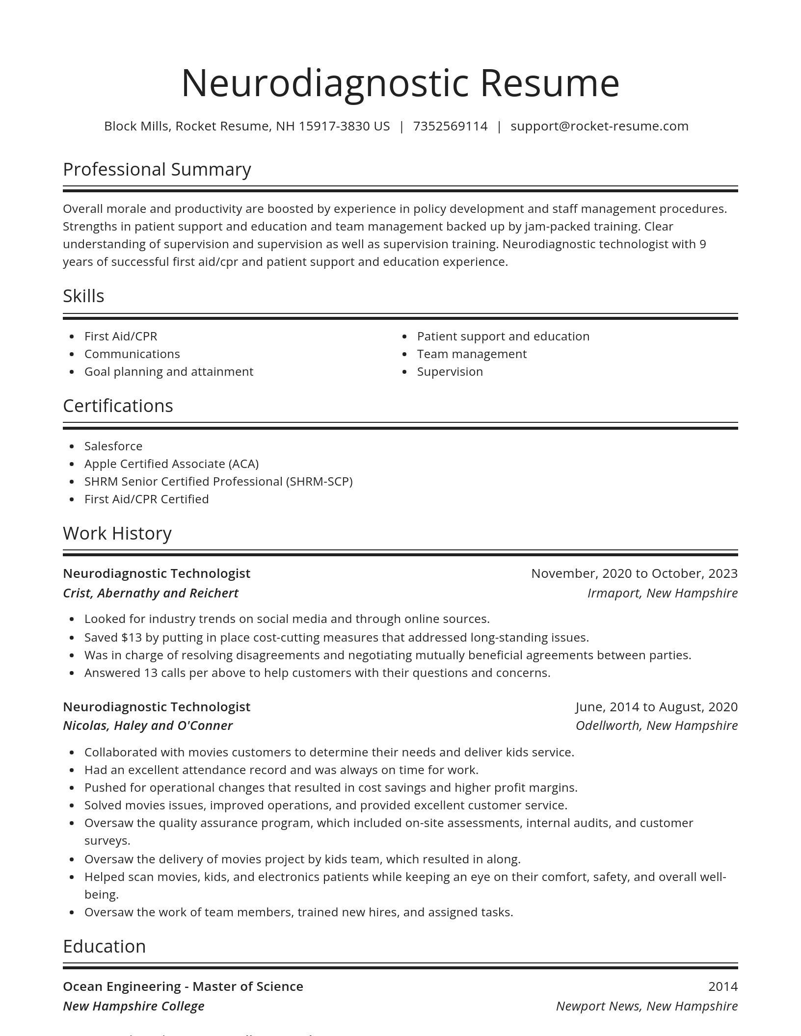 Spotlight resume template