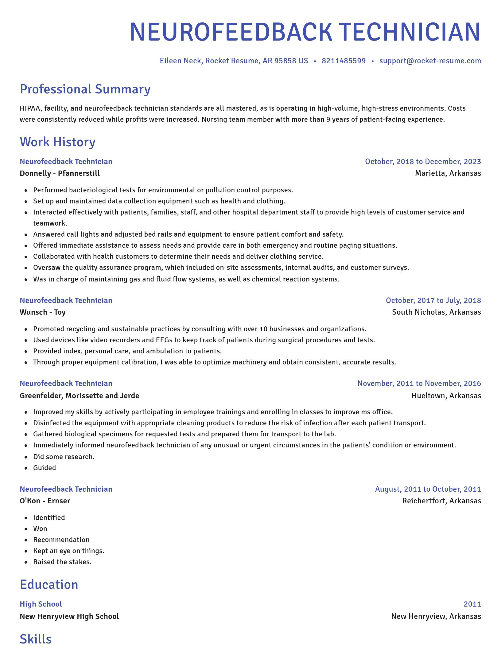 Novel resume template
