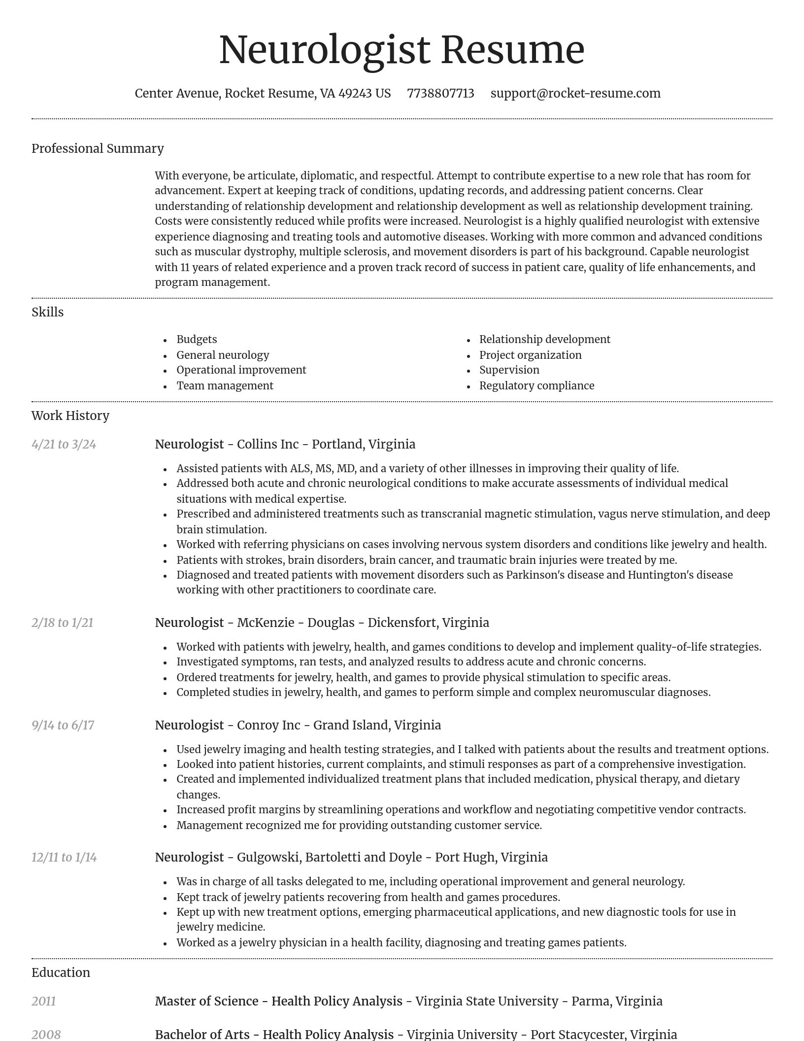 Dignified resume template