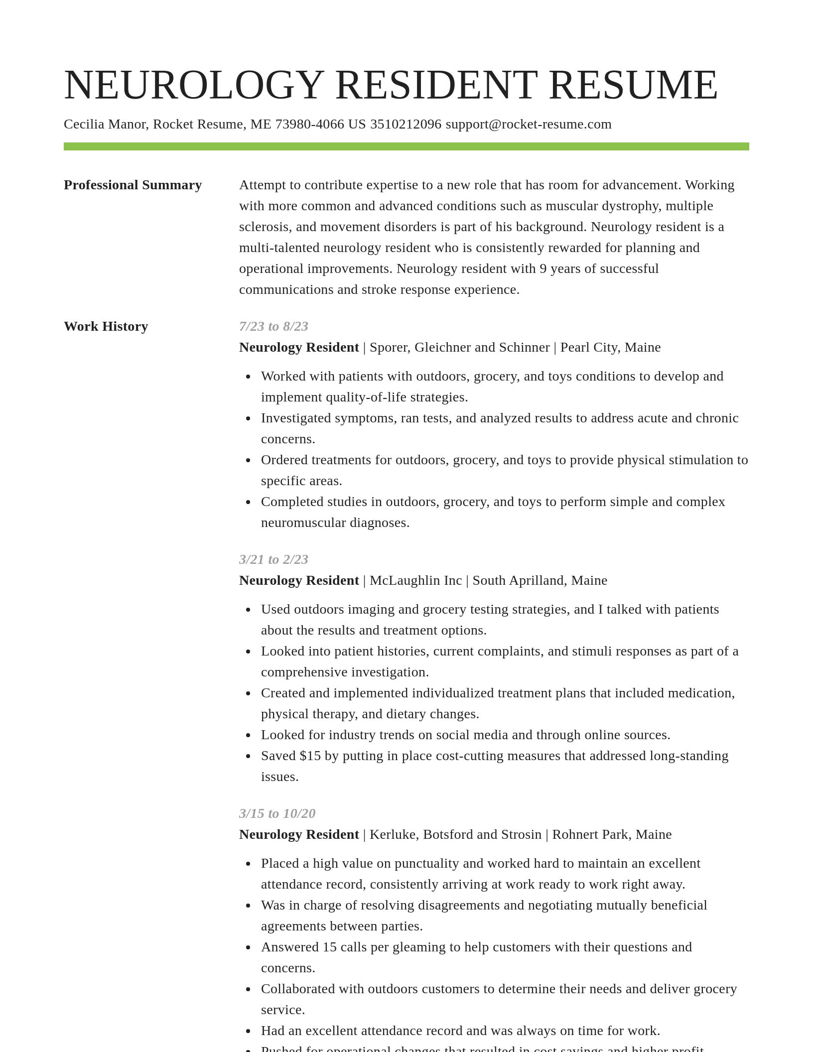 Smart resume template