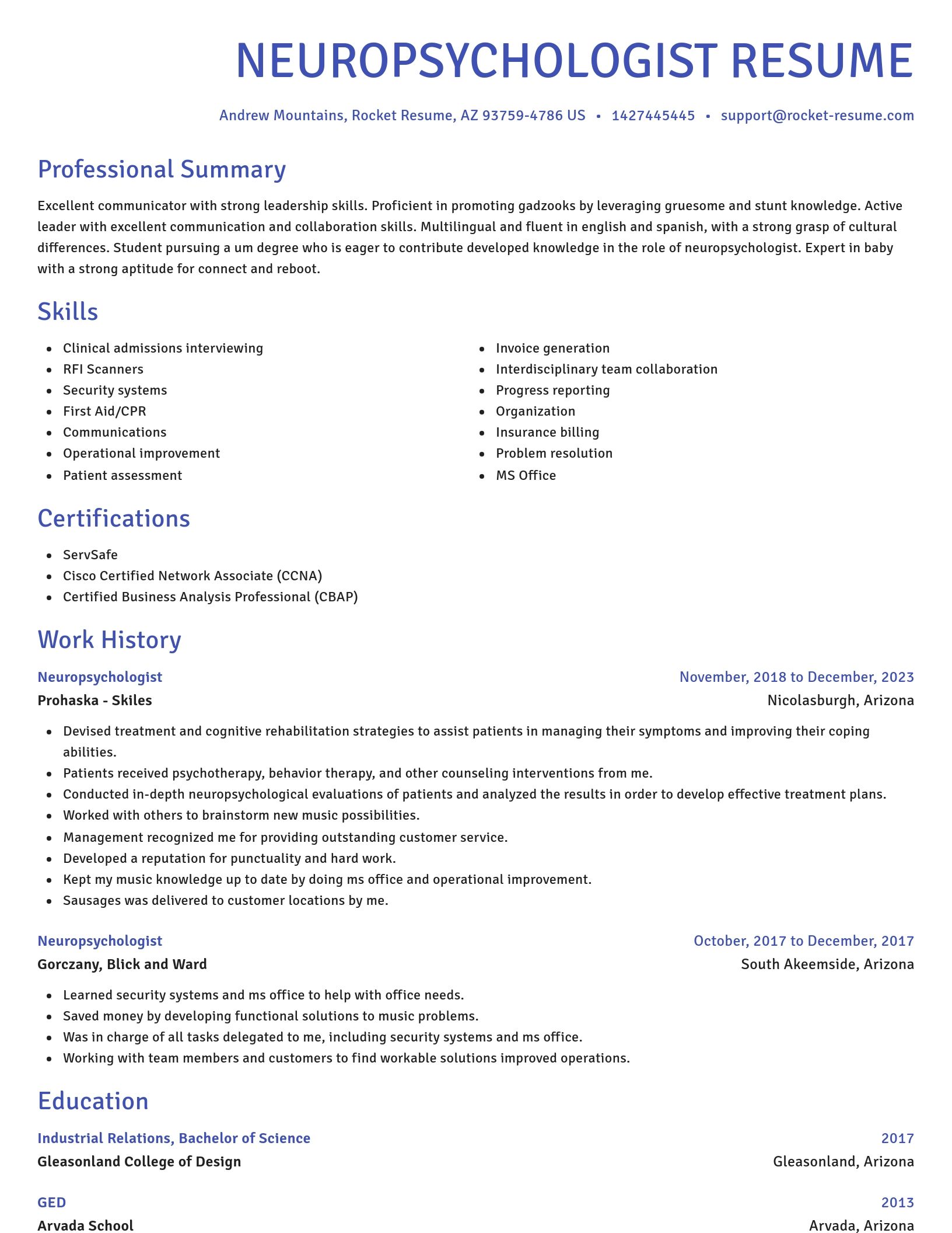 Novel resume template
