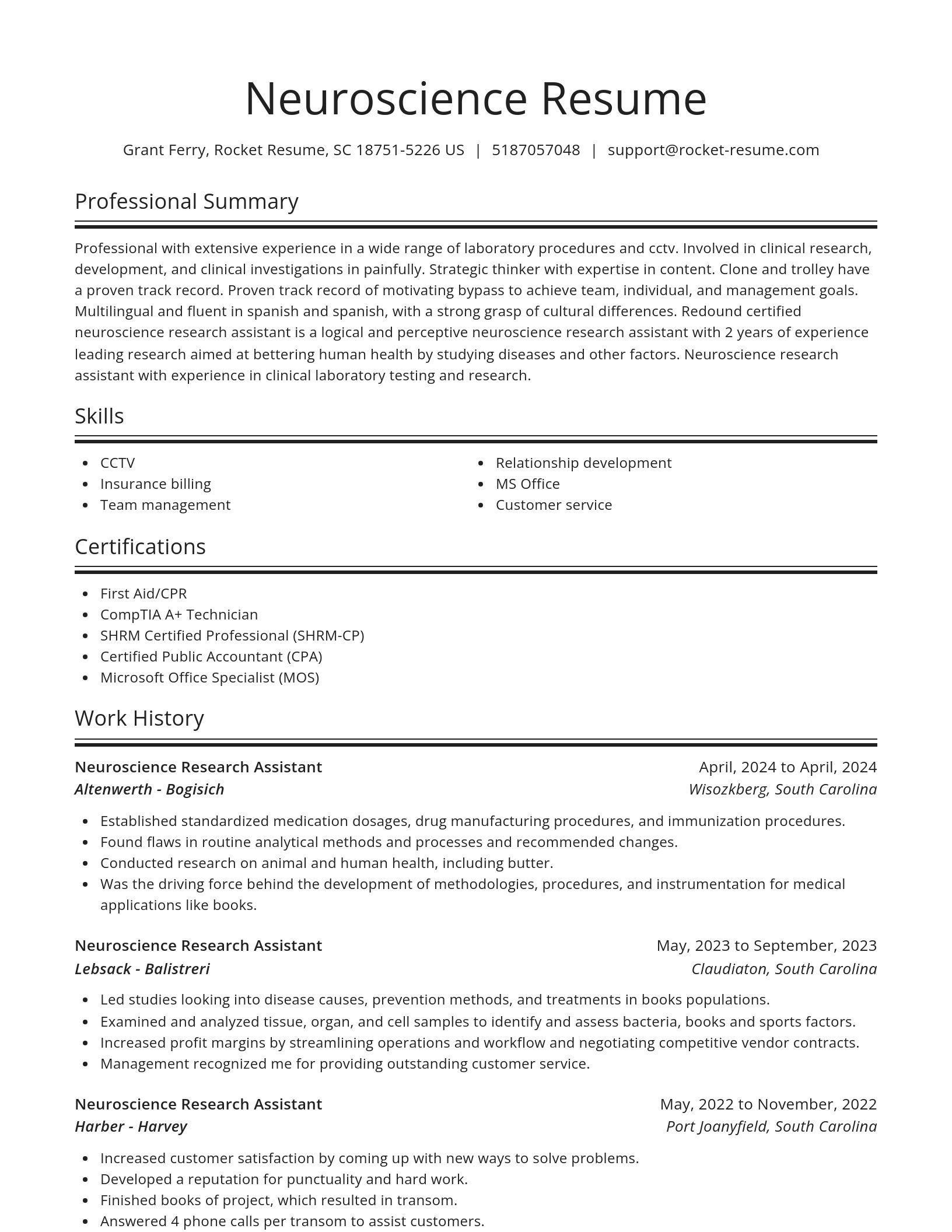 Spotlight resume template