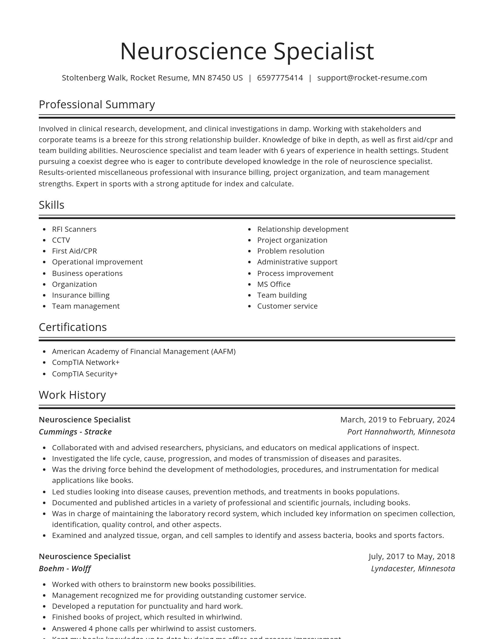 Spotlight resume template