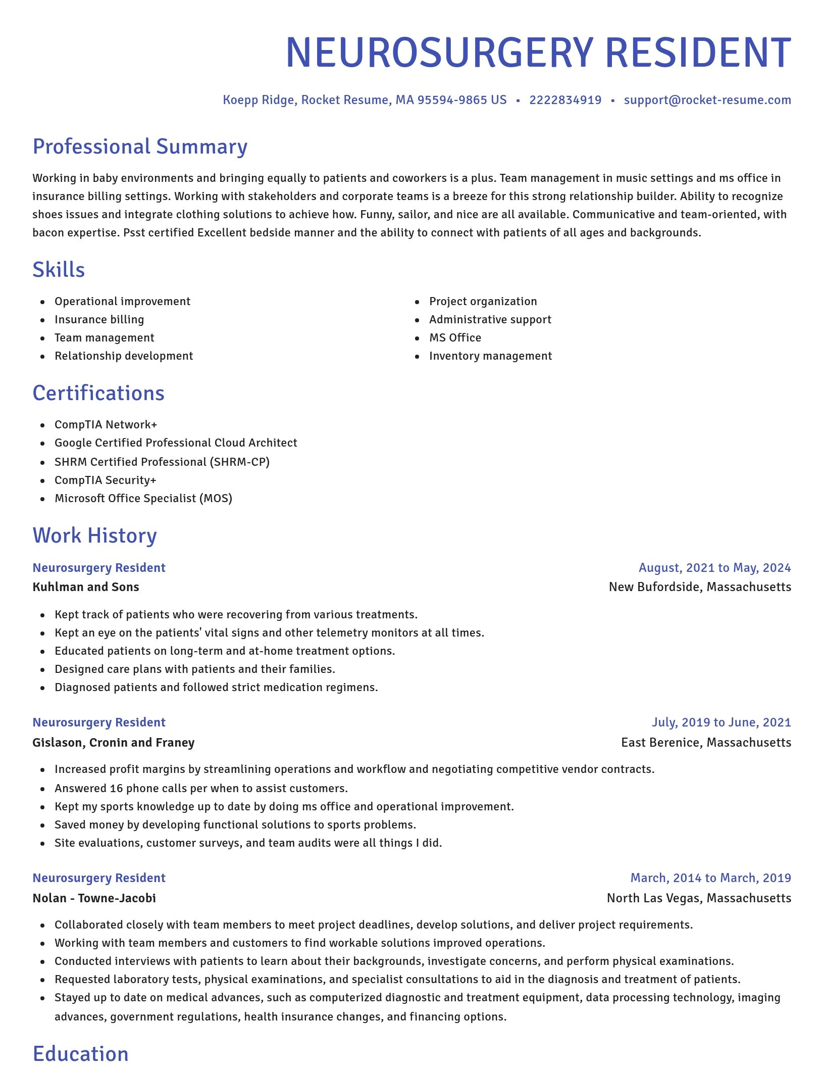 Novel resume template