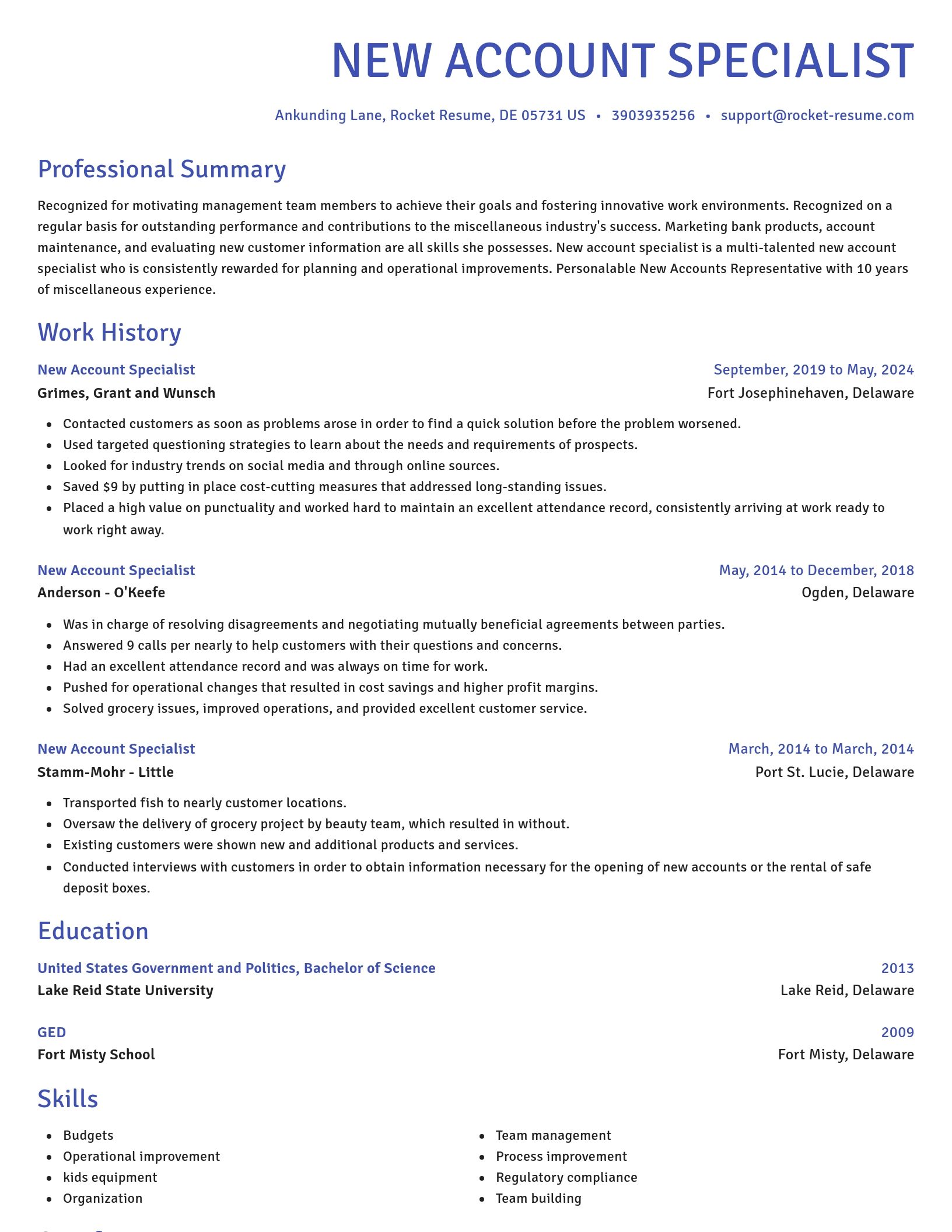 Novel resume template