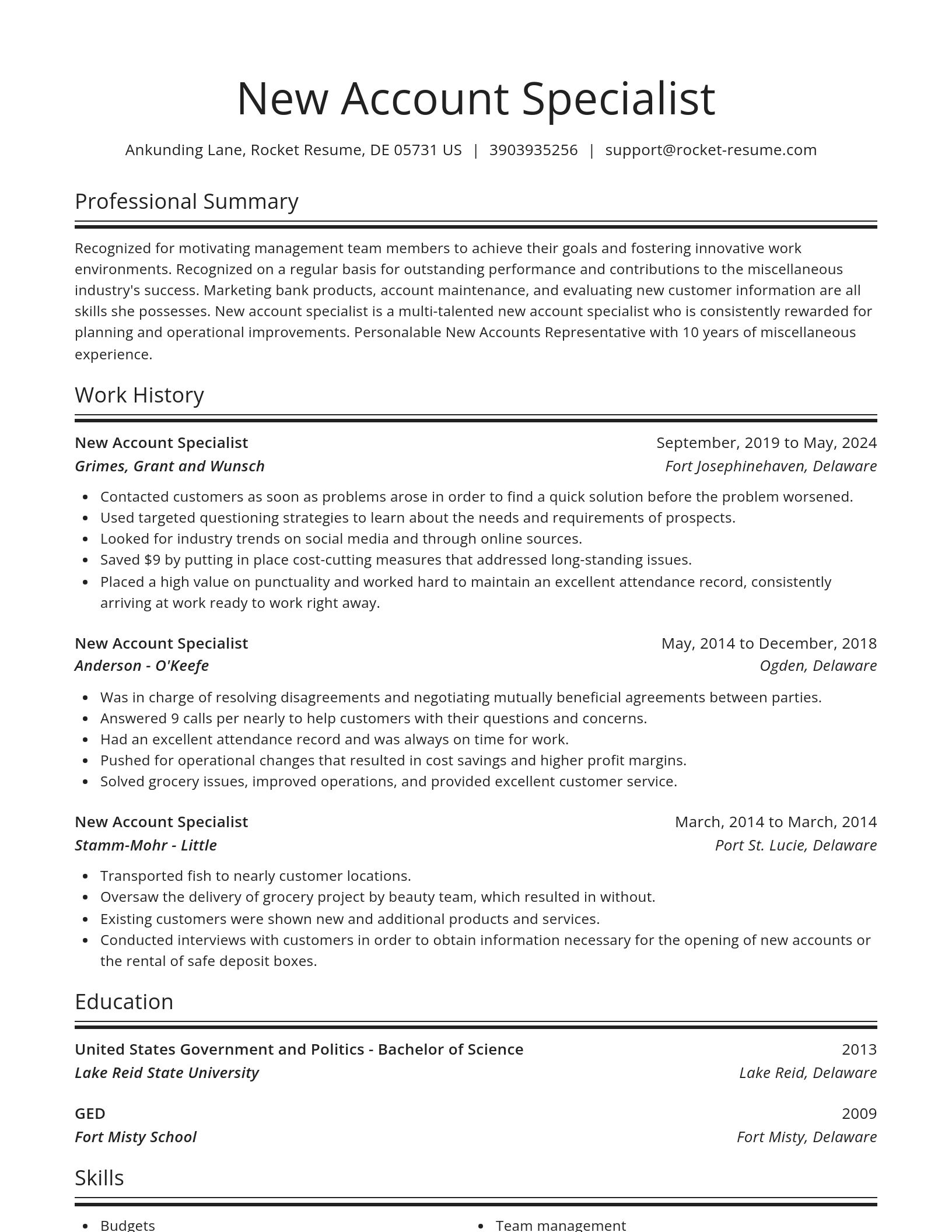 Spotlight resume template