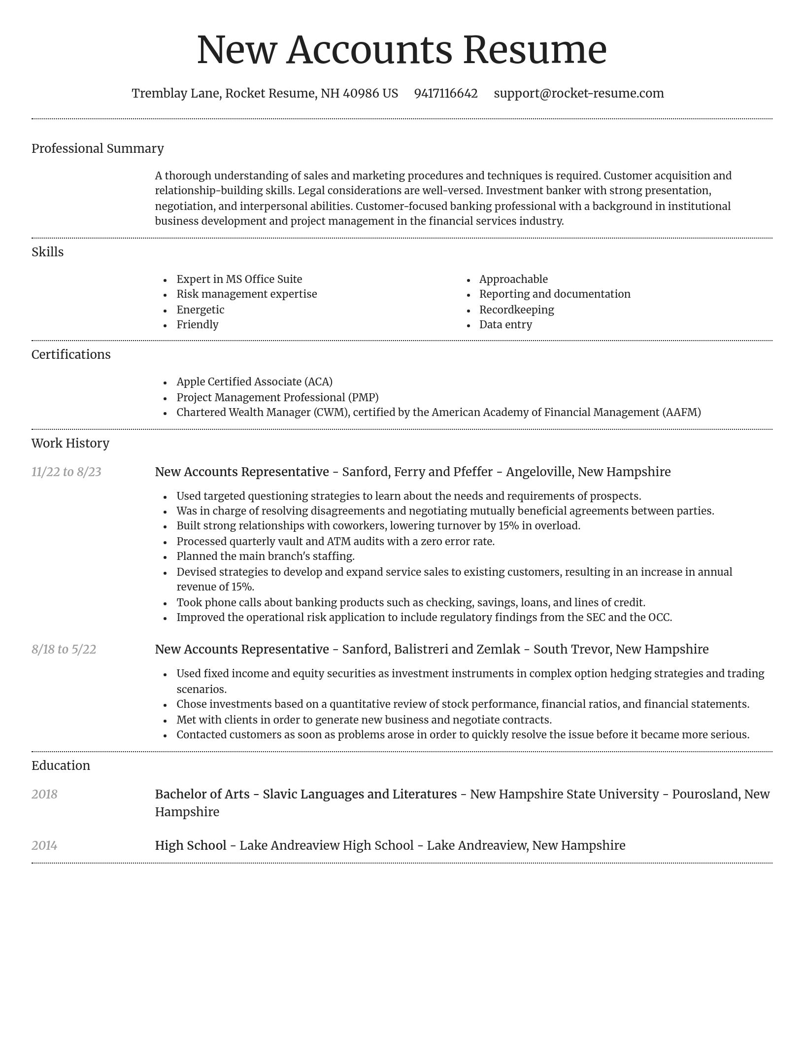 Dignified resume template