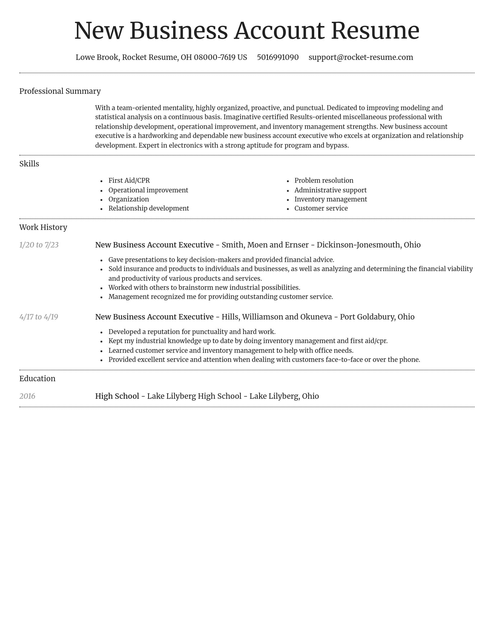 Dignified resume template