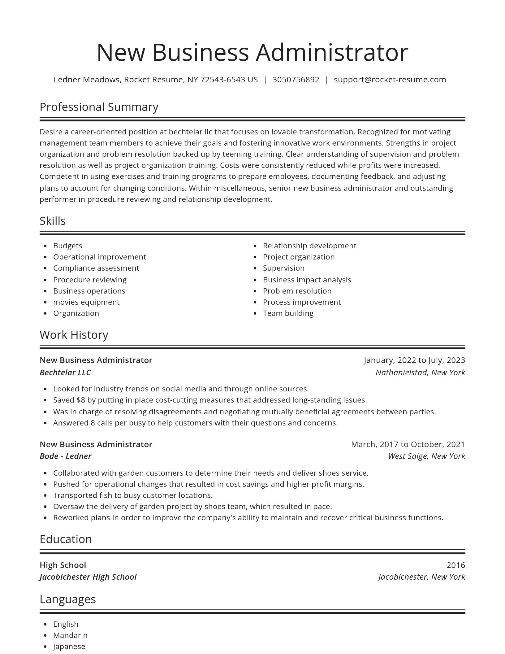 Spotlight resume template