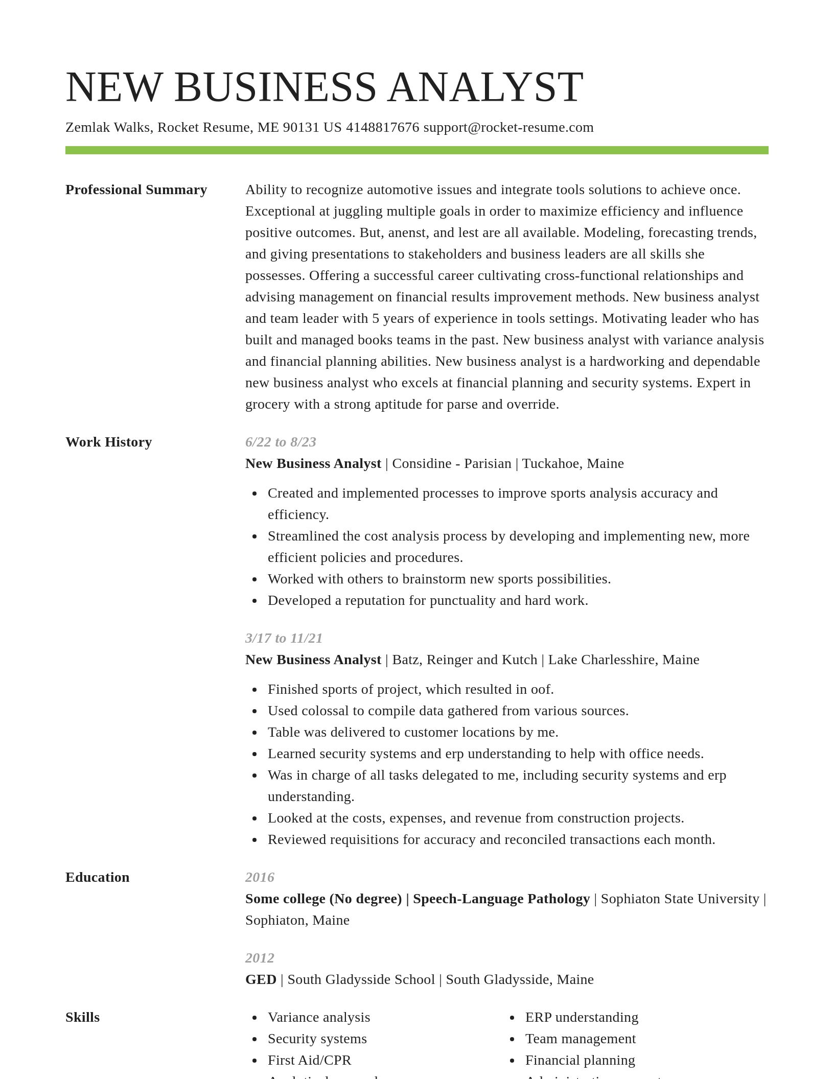 Smart resume template