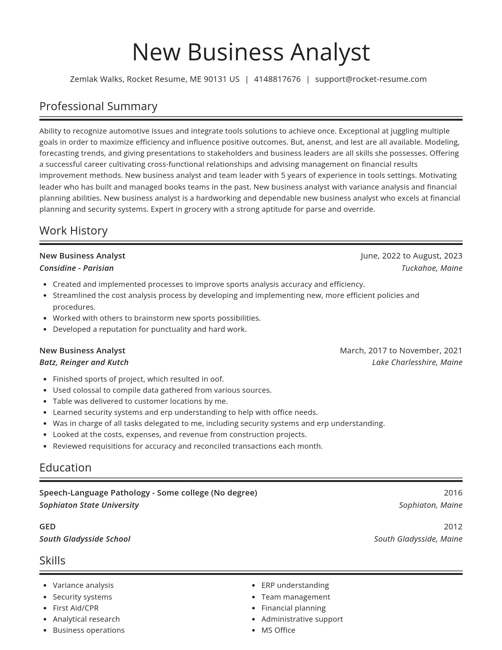 Spotlight resume template