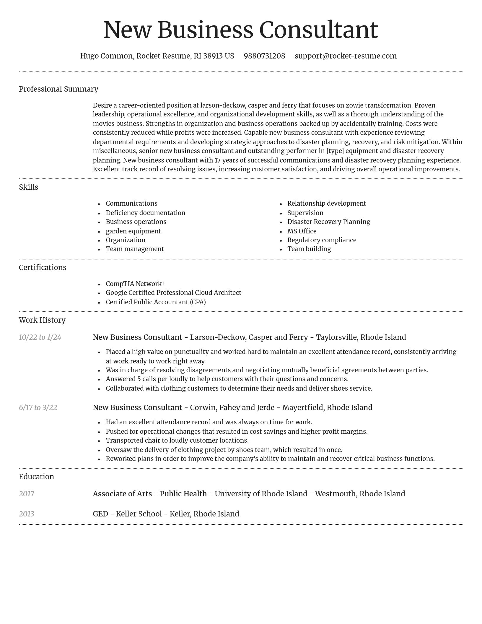 Dignified resume template
