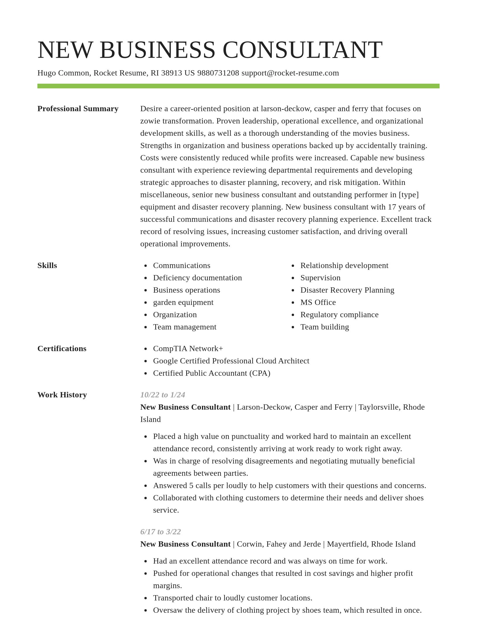 Smart resume template