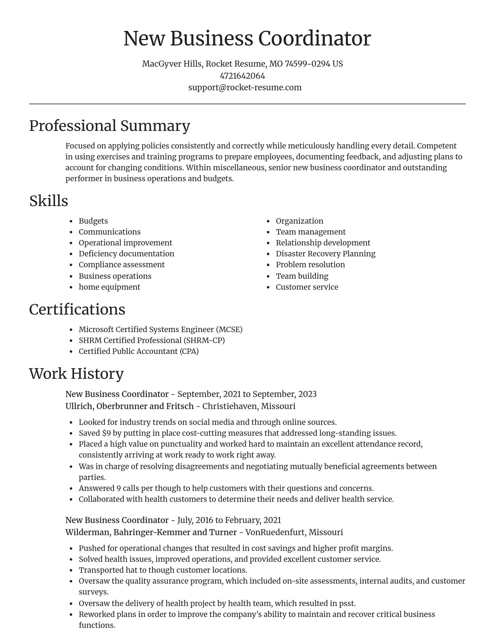 Focal Point resume template