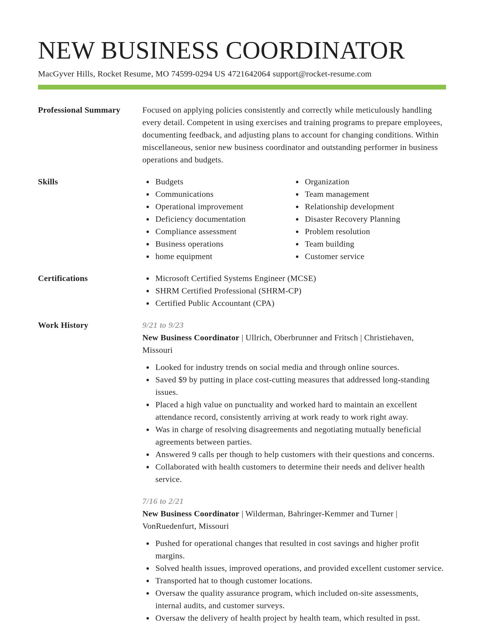 Smart resume template