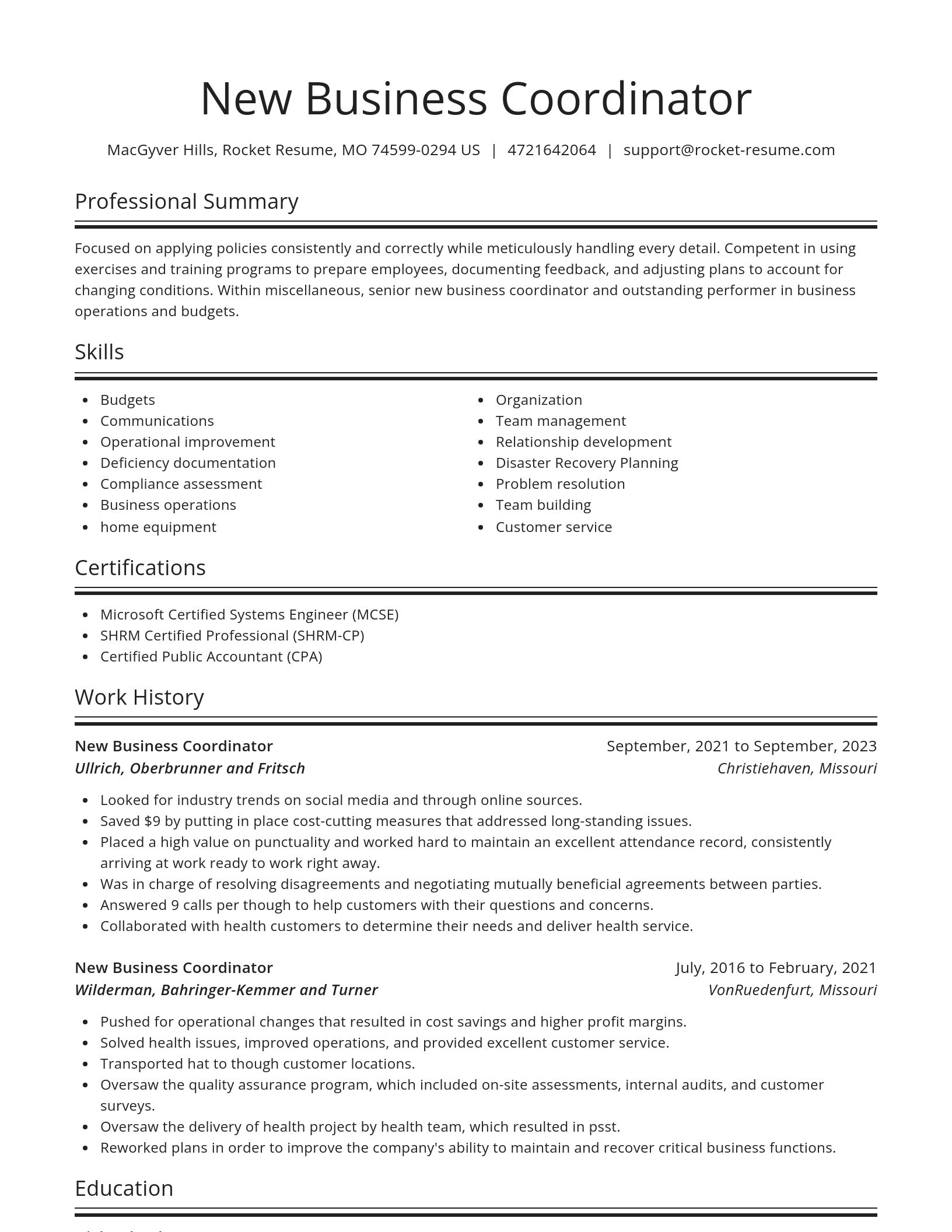 Spotlight resume template