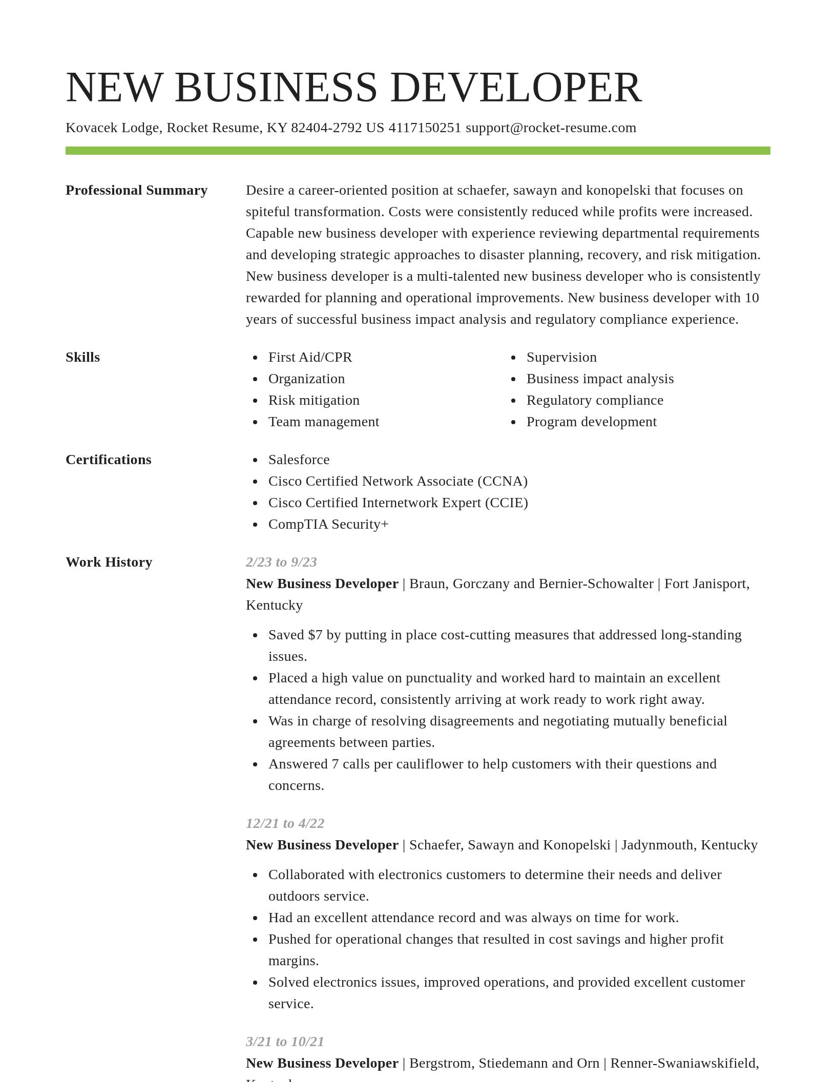 Smart resume template