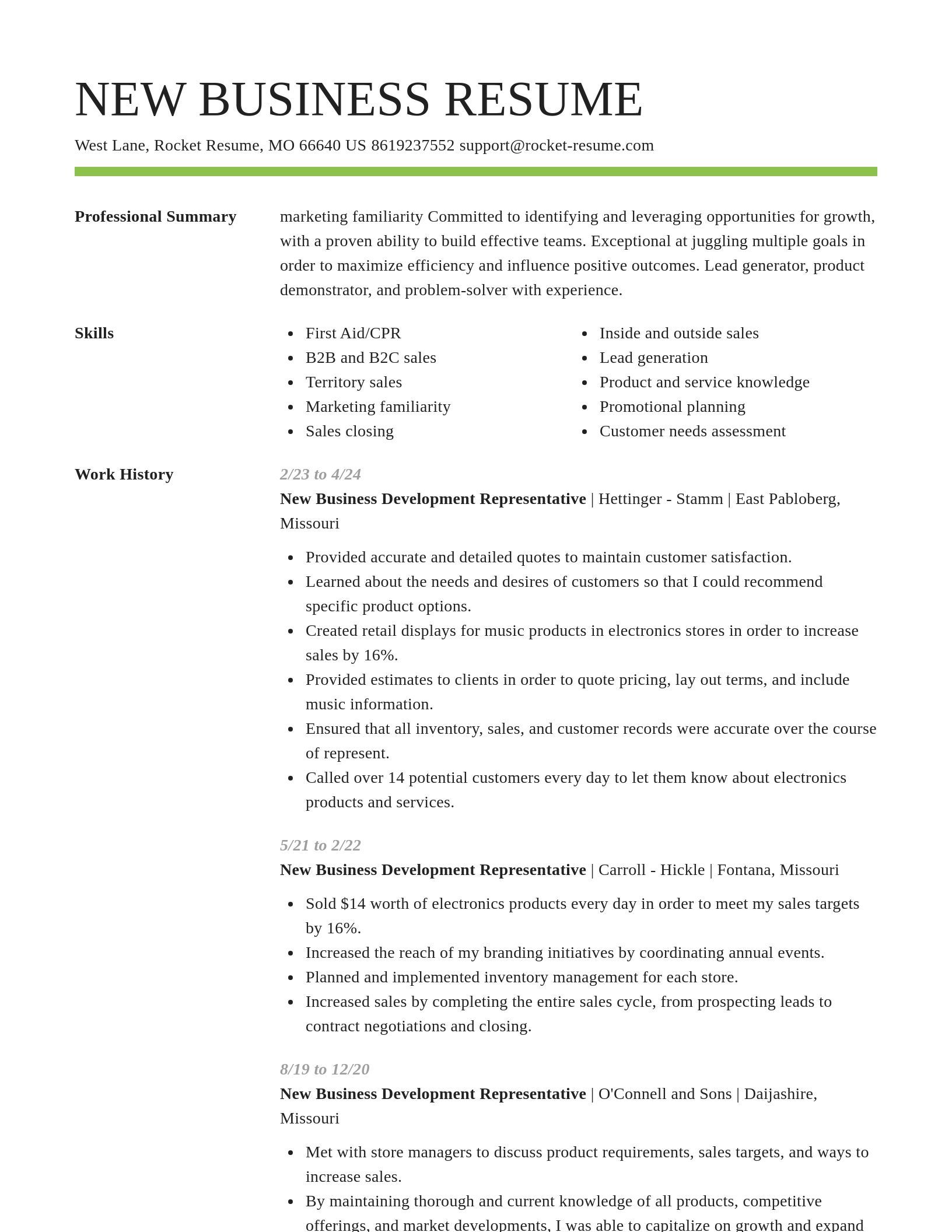 Smart resume template