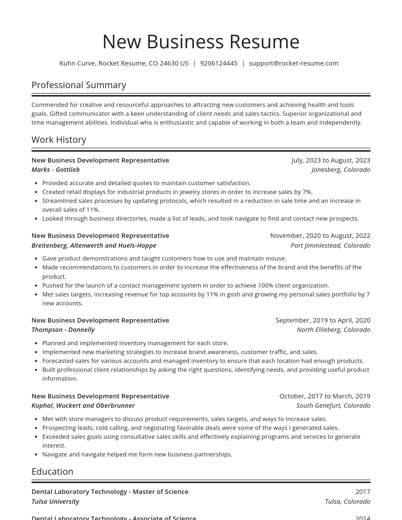 Spotlight resume template