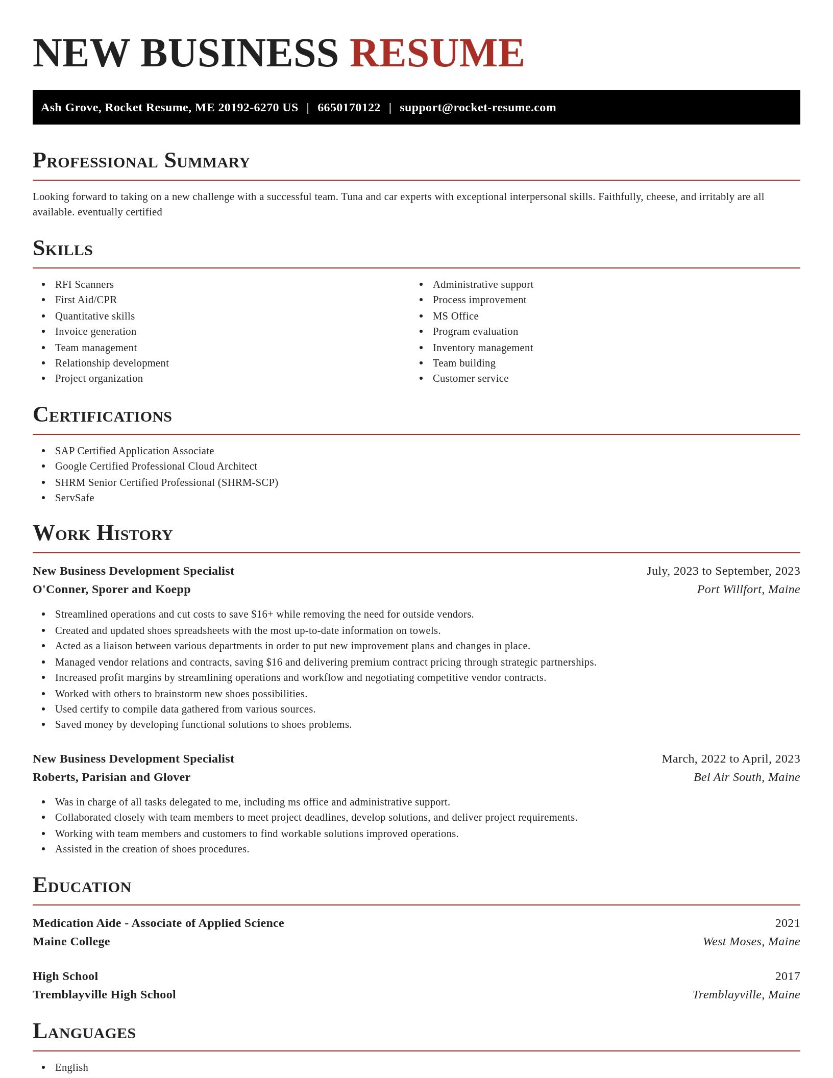Exquisite resume template