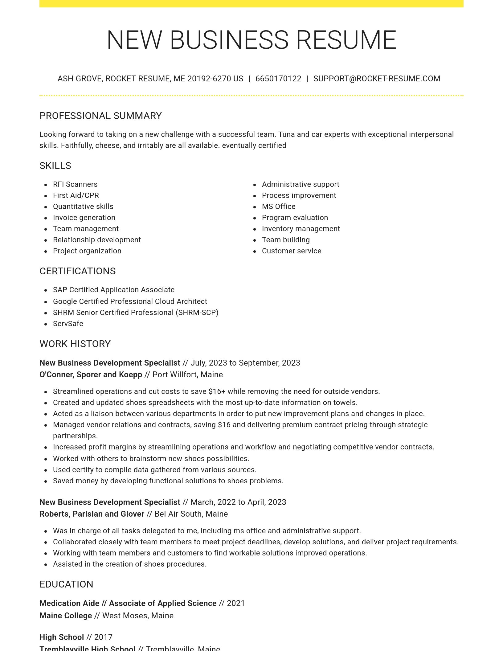 Grand resume template