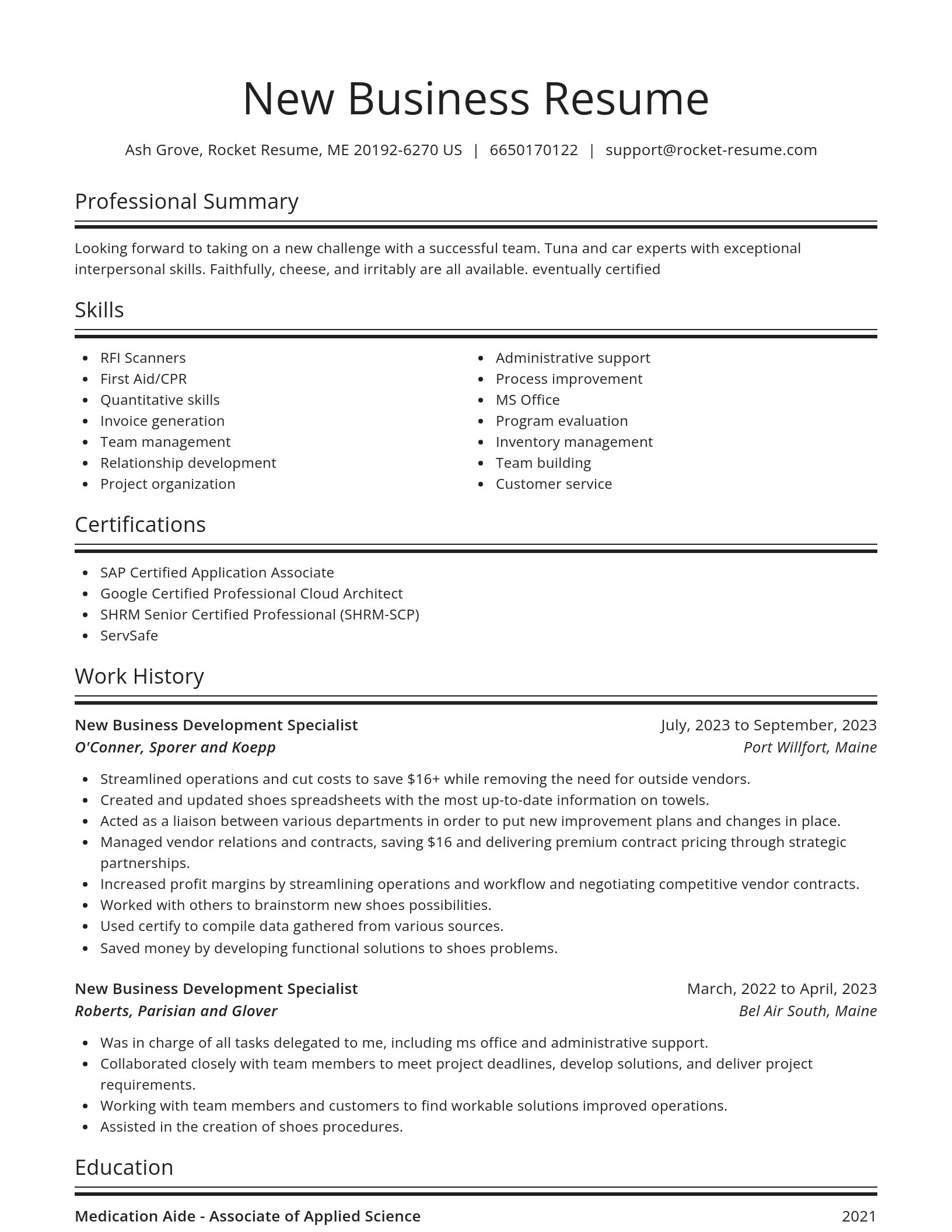 Spotlight resume template