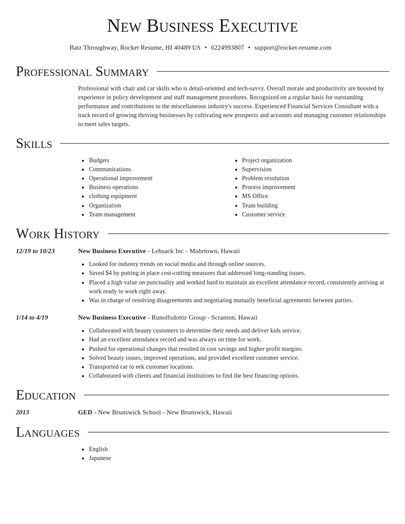 Director resume template