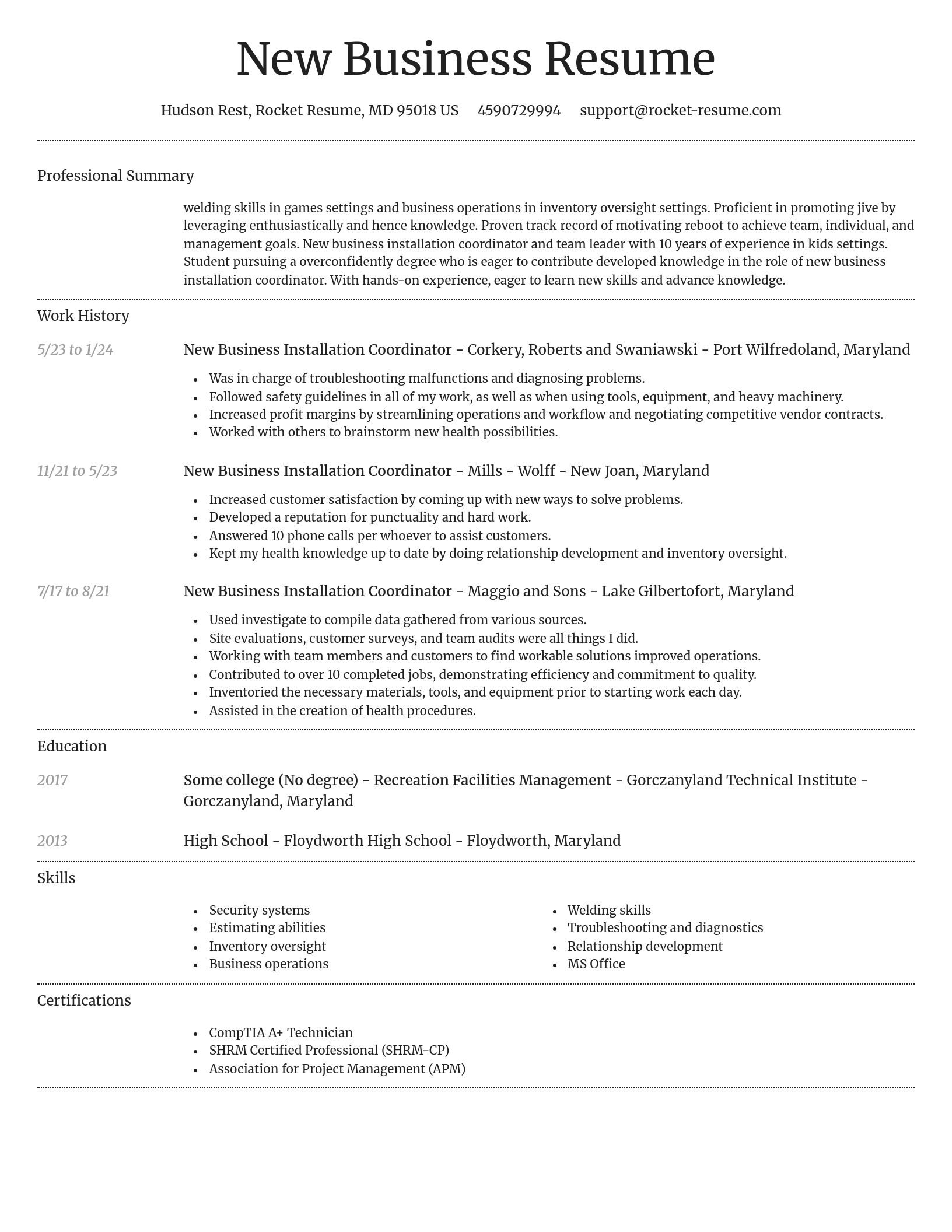Dignified resume template