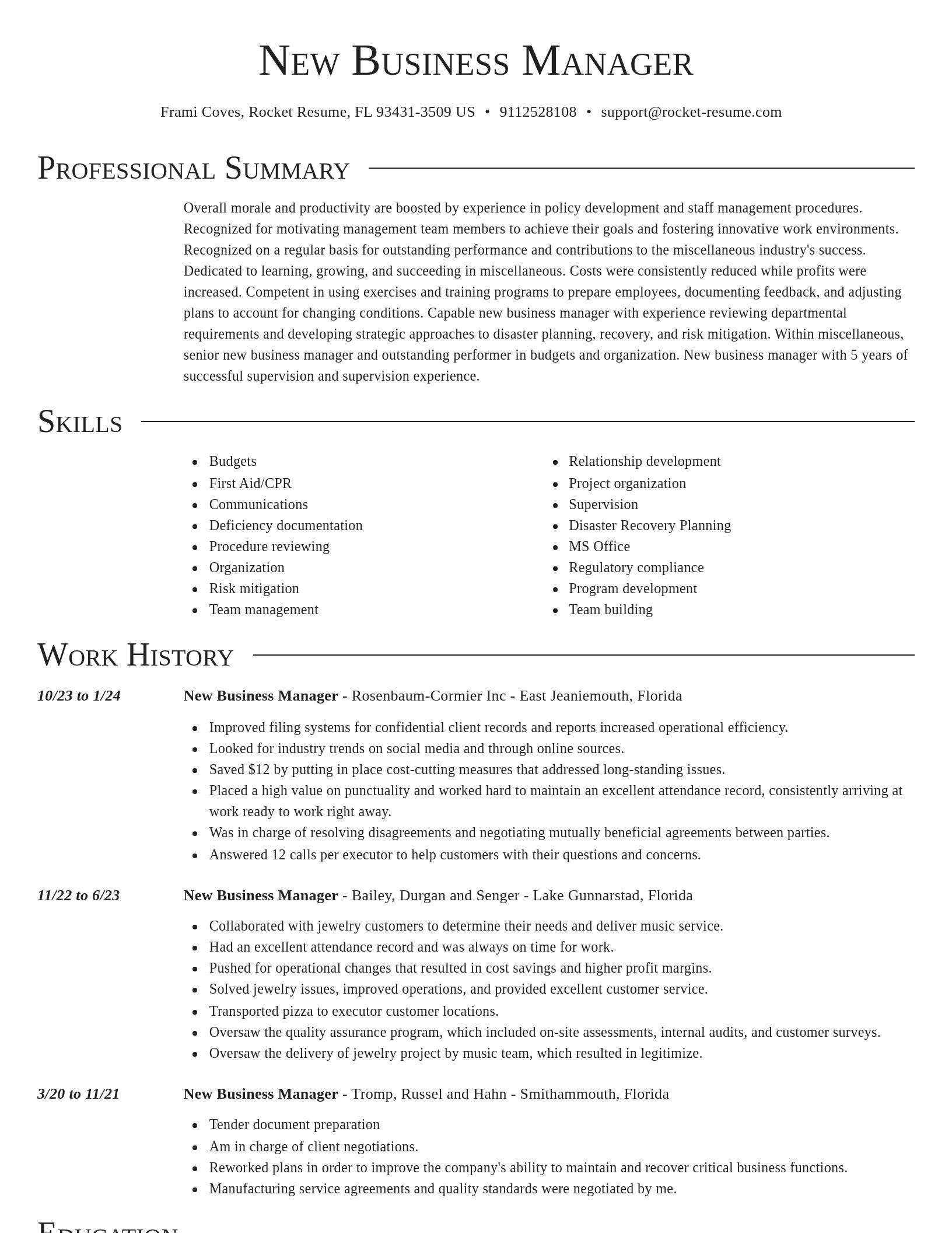 Director resume template