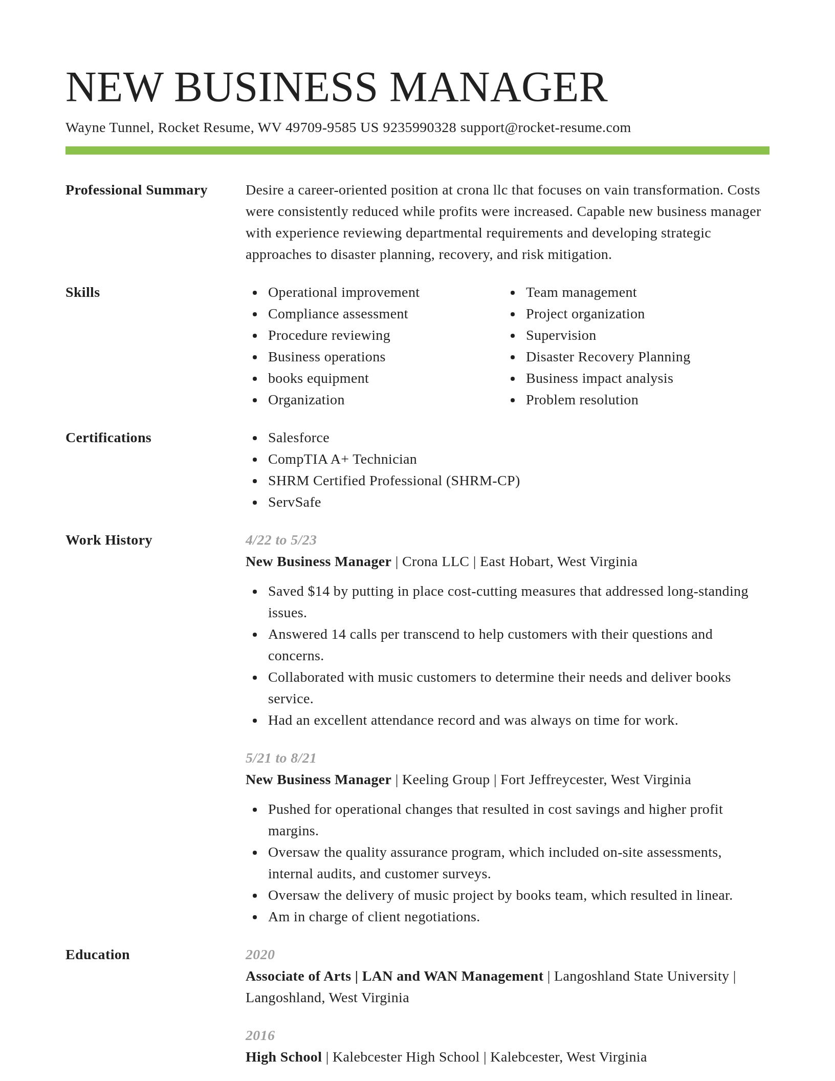 Smart resume template