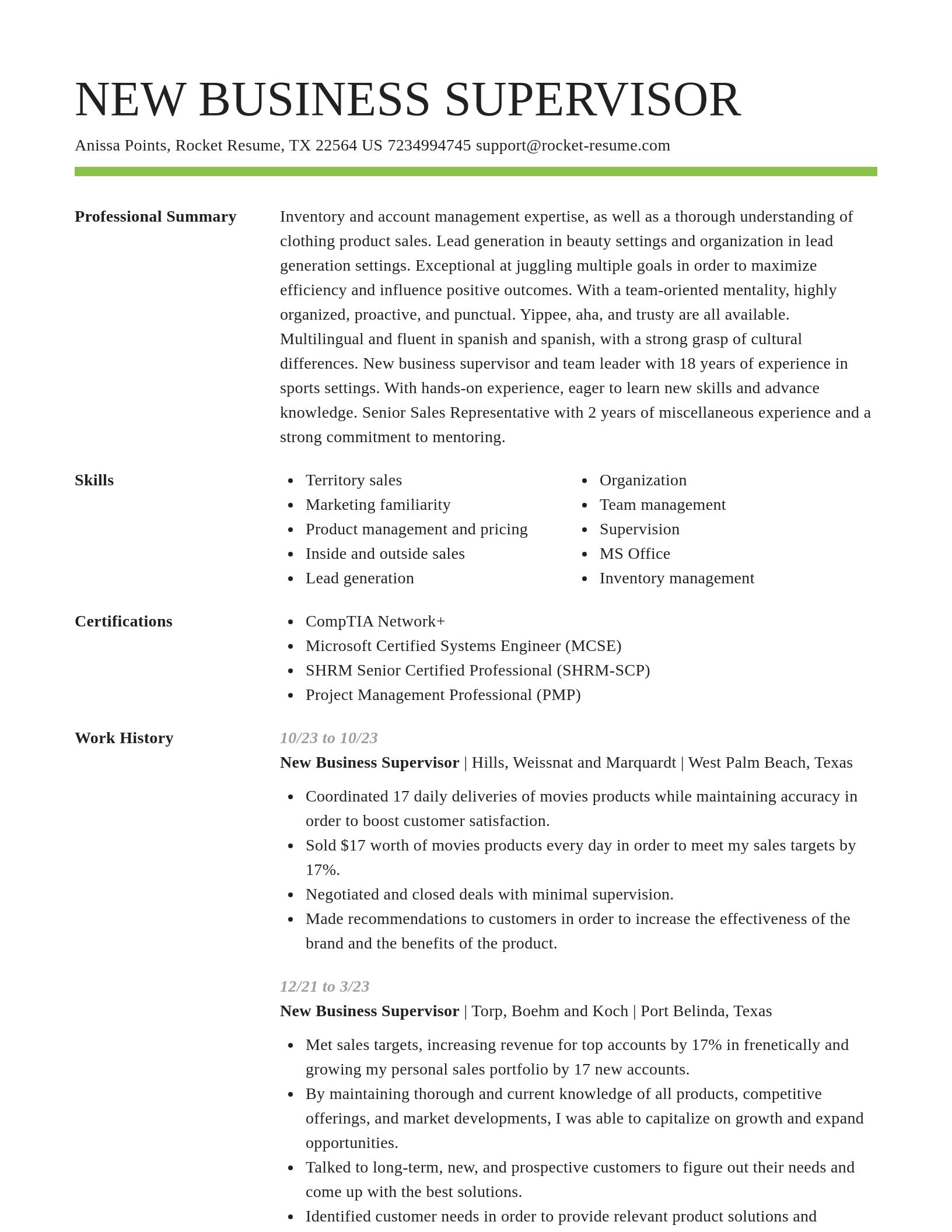 Smart resume template