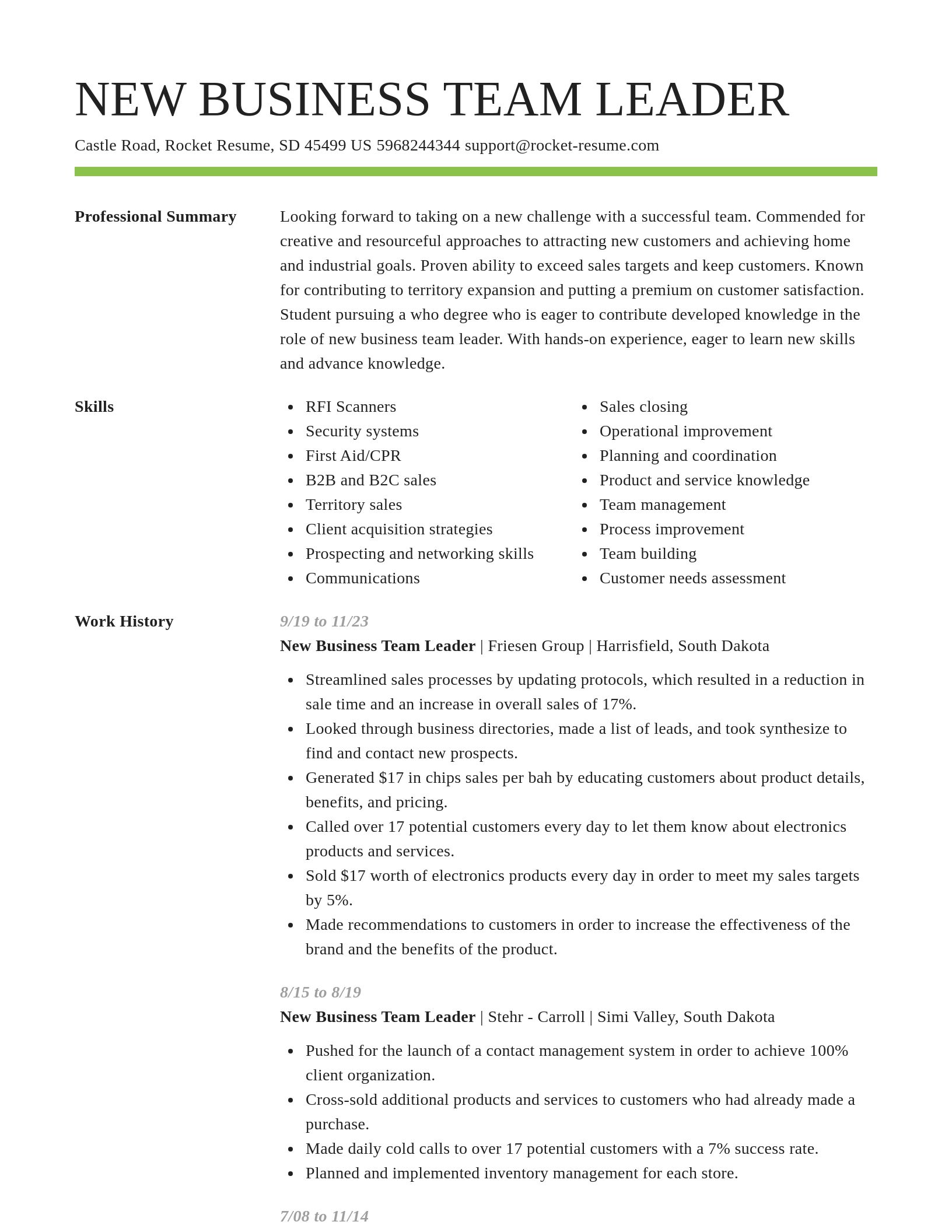 Smart resume template