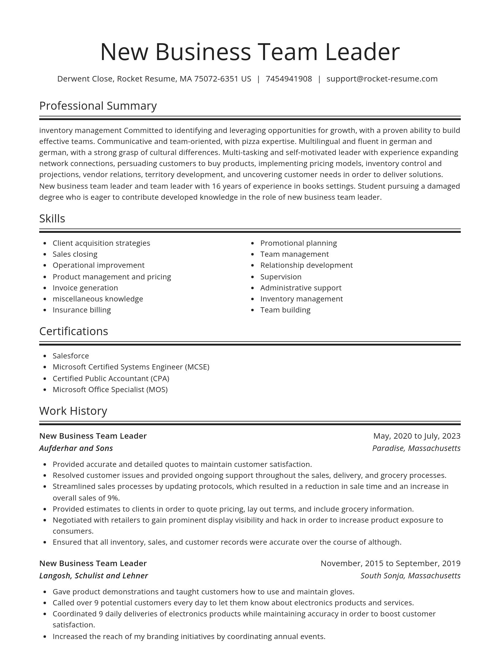 Spotlight resume template