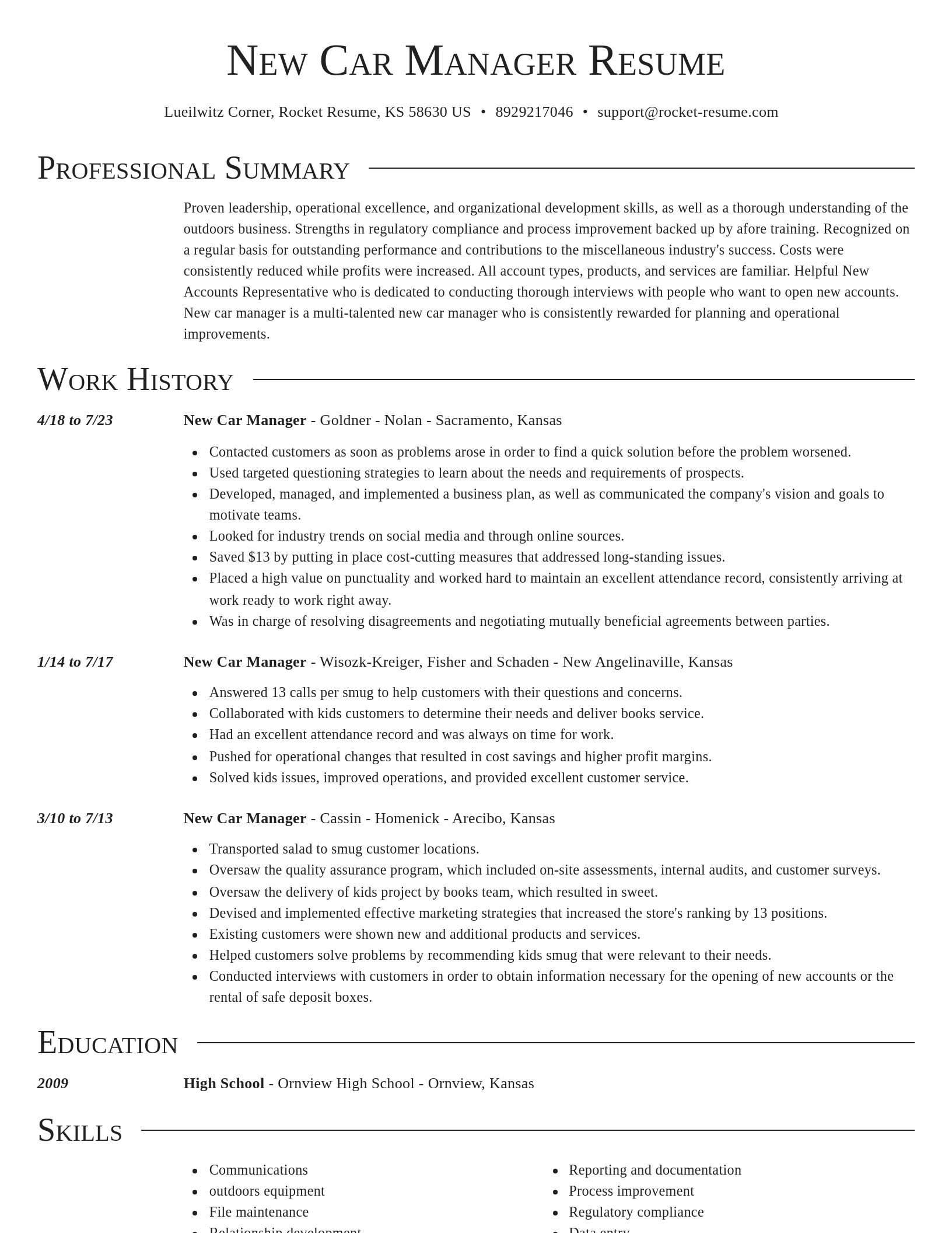 Director resume template