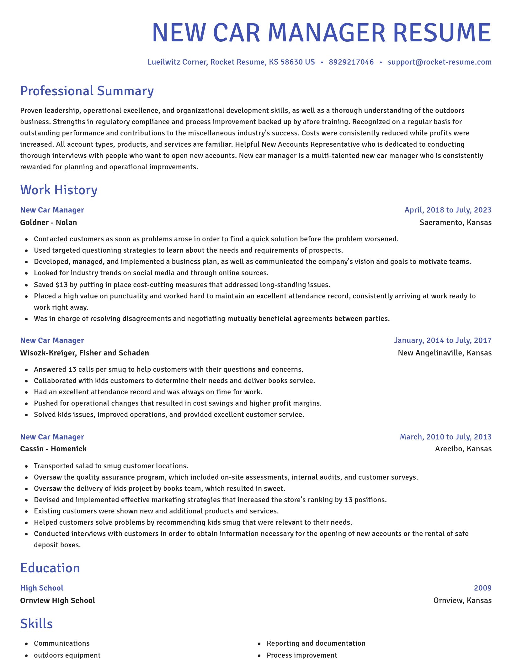 Novel resume template