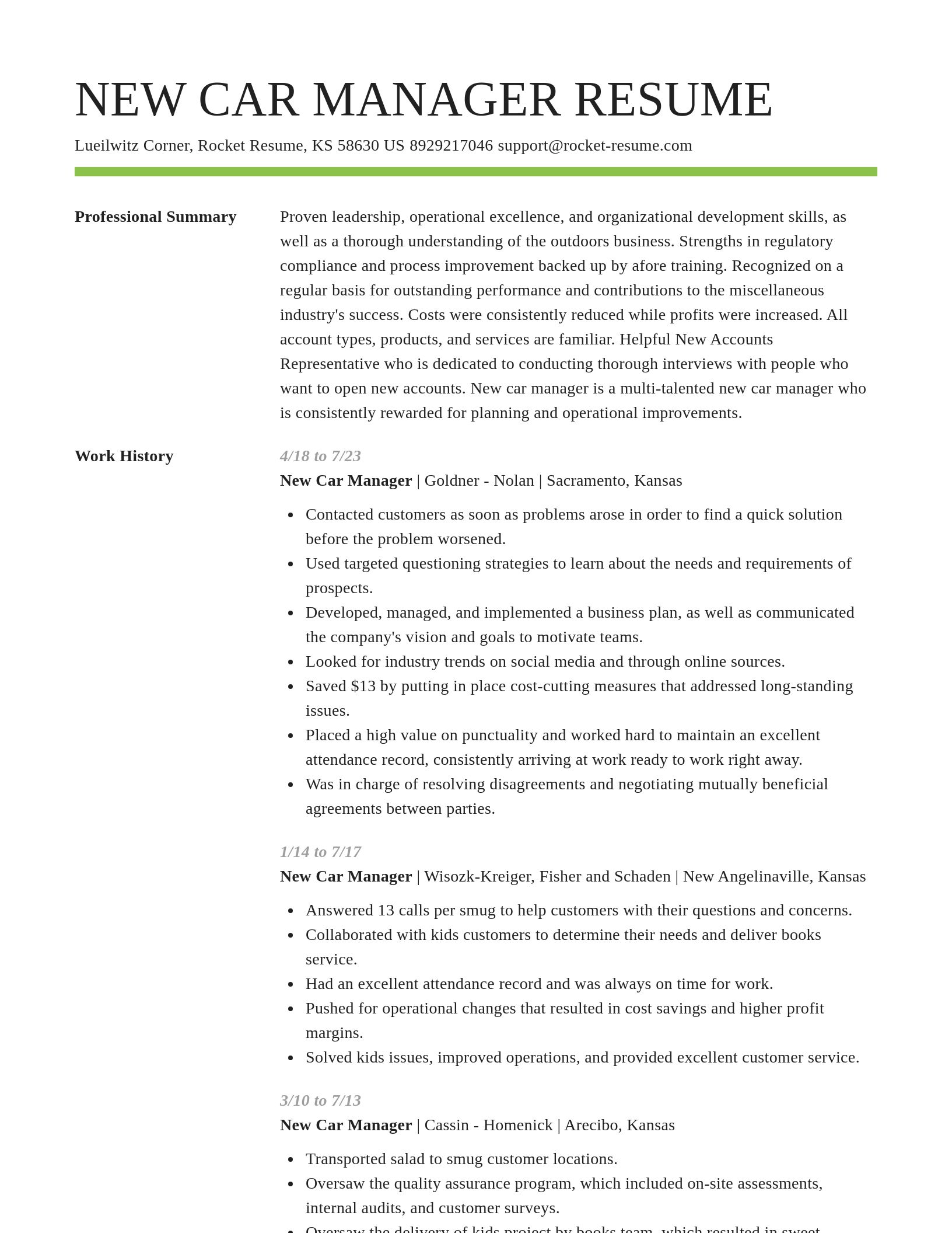 Smart resume template