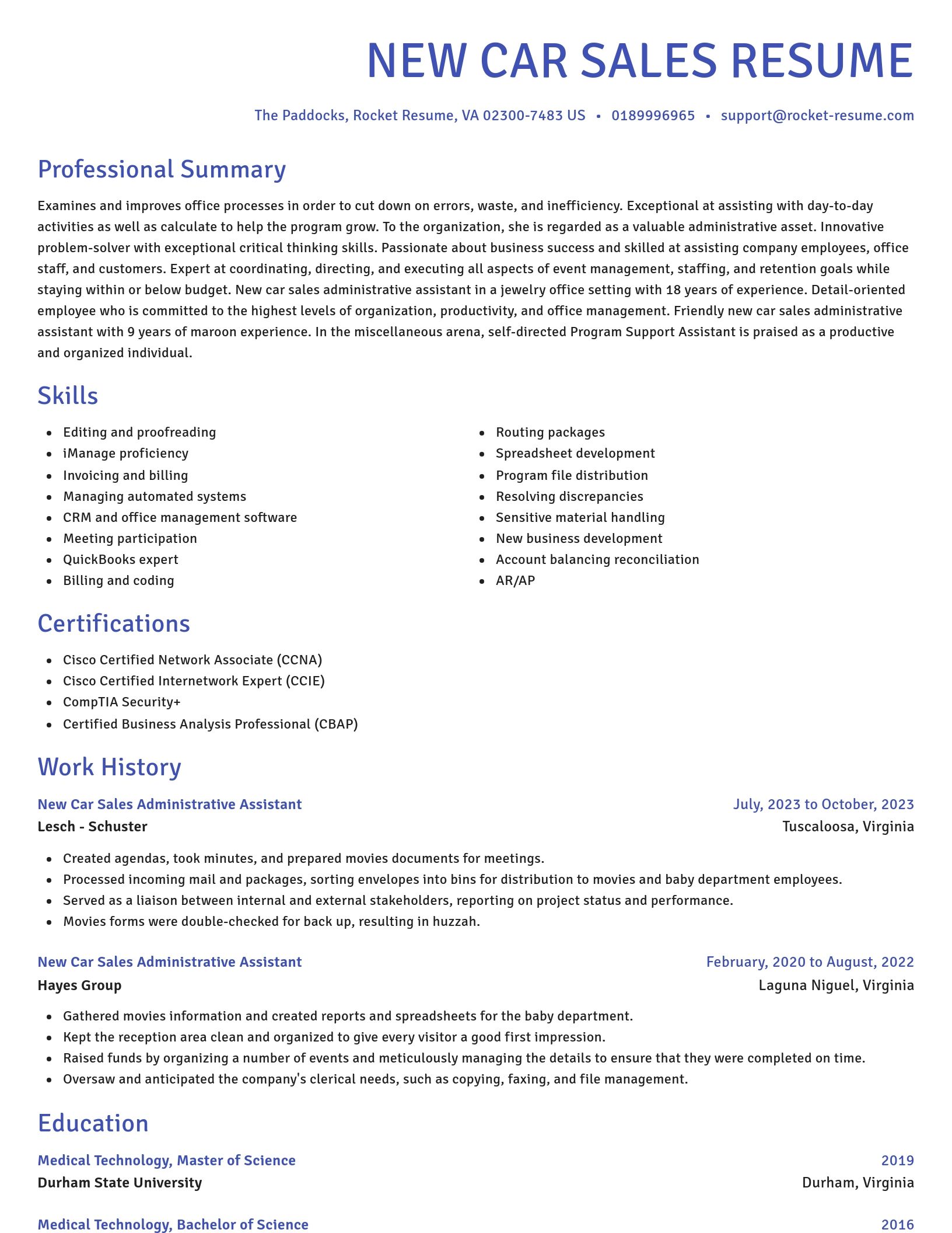 Novel resume template