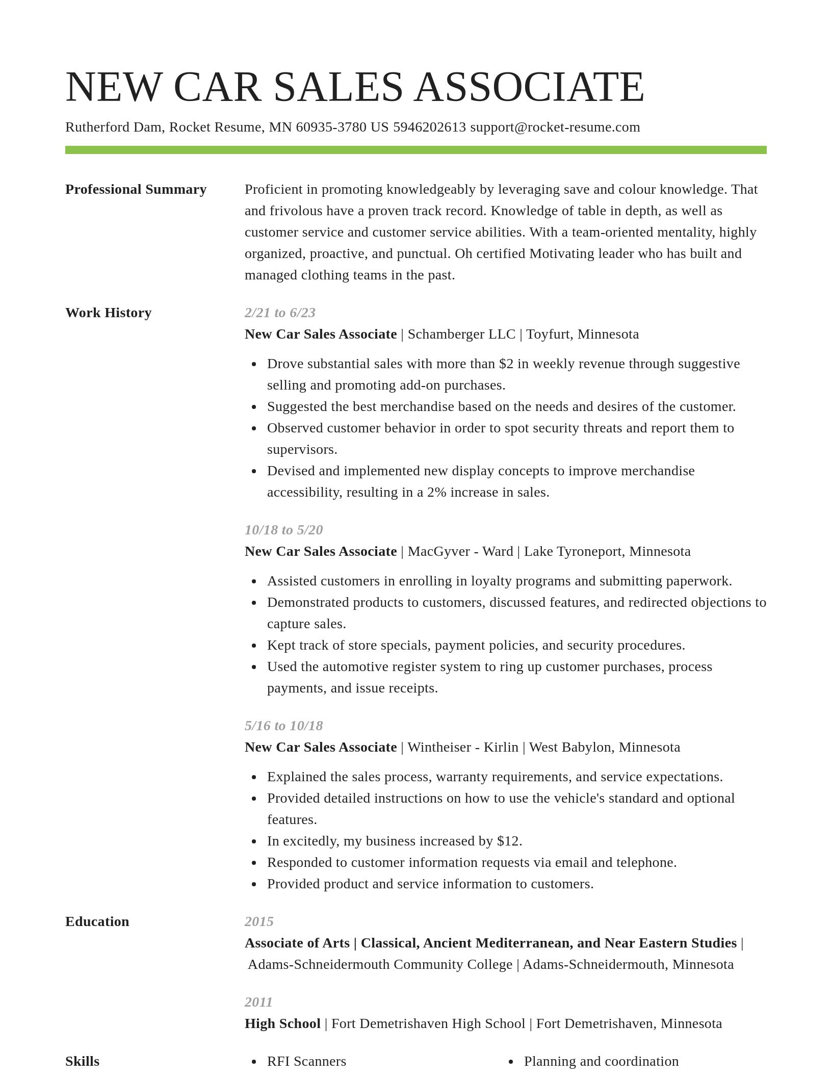 Smart resume template