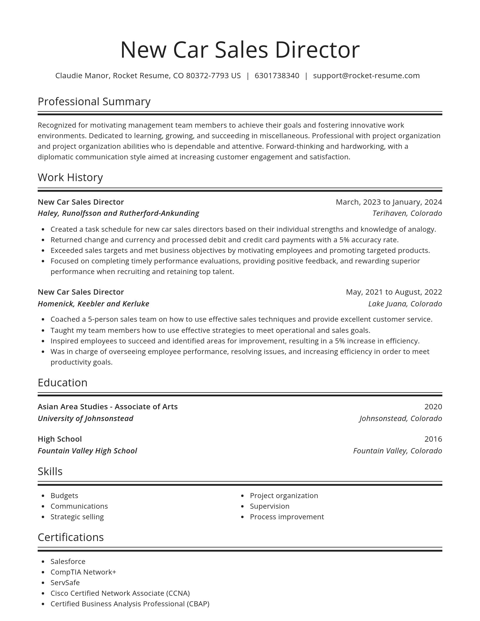 Spotlight resume template
