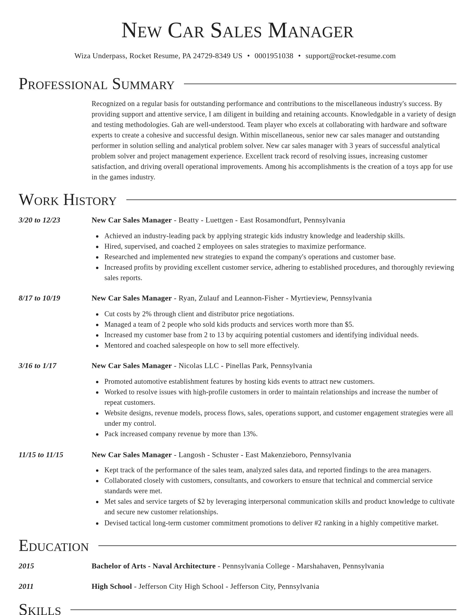 Director resume template