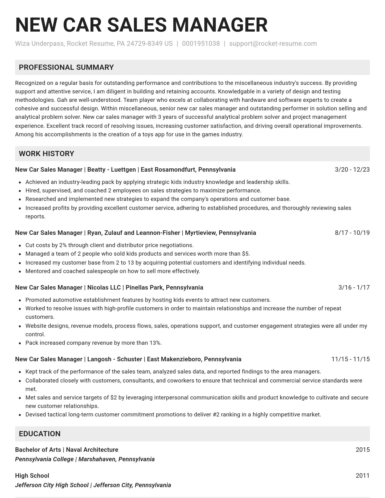 Genius resume template