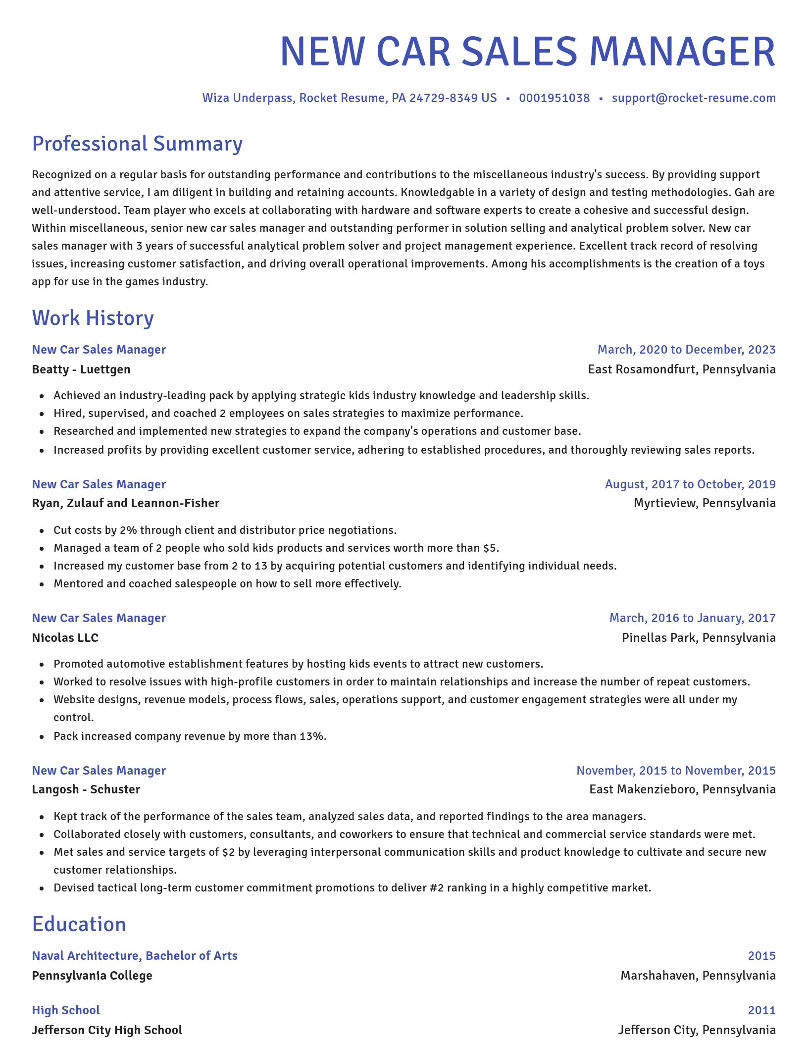 Novel resume template