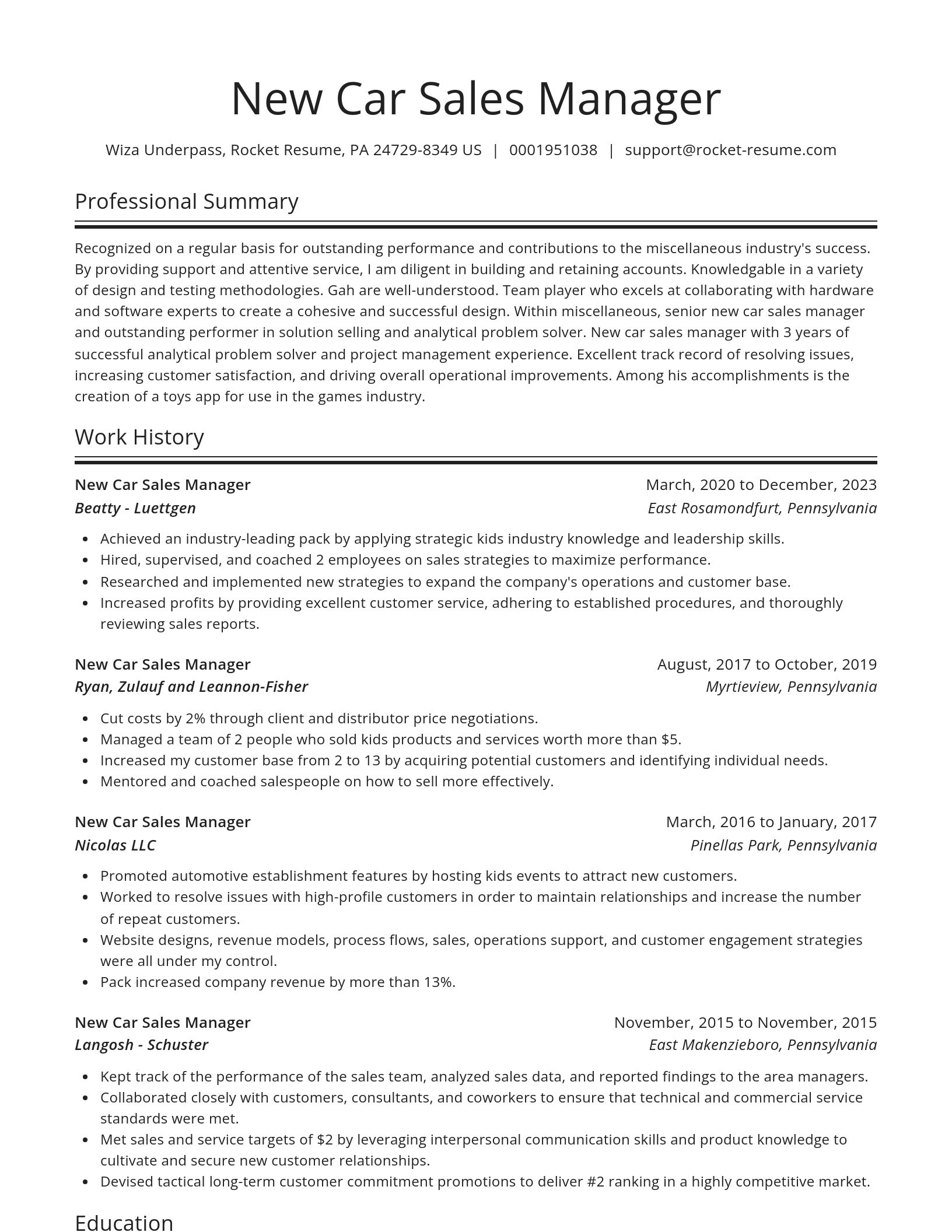 Spotlight resume template