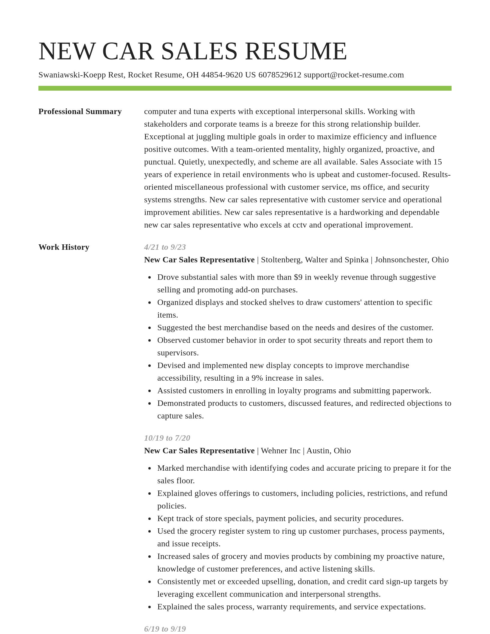 Smart resume template