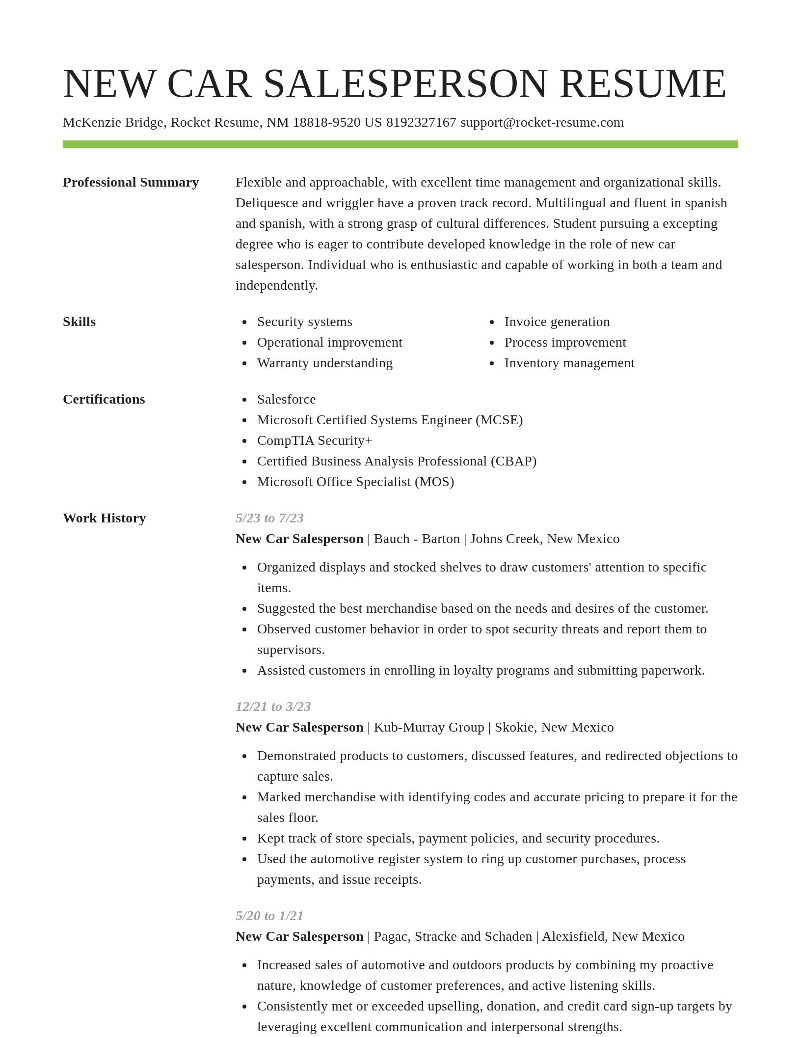 Smart resume template