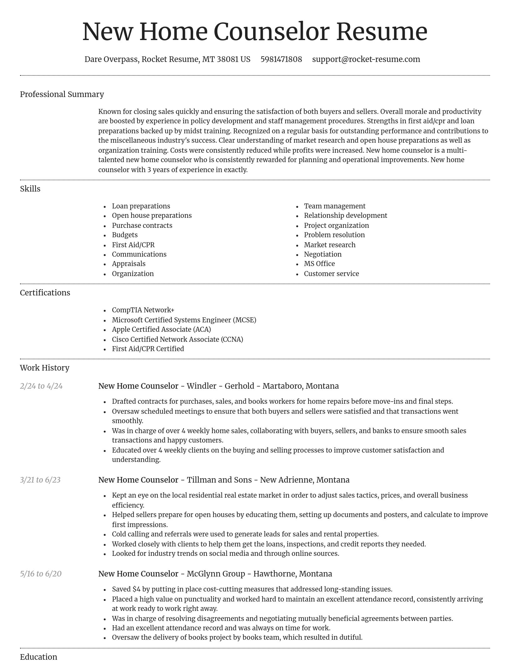 Dignified resume template