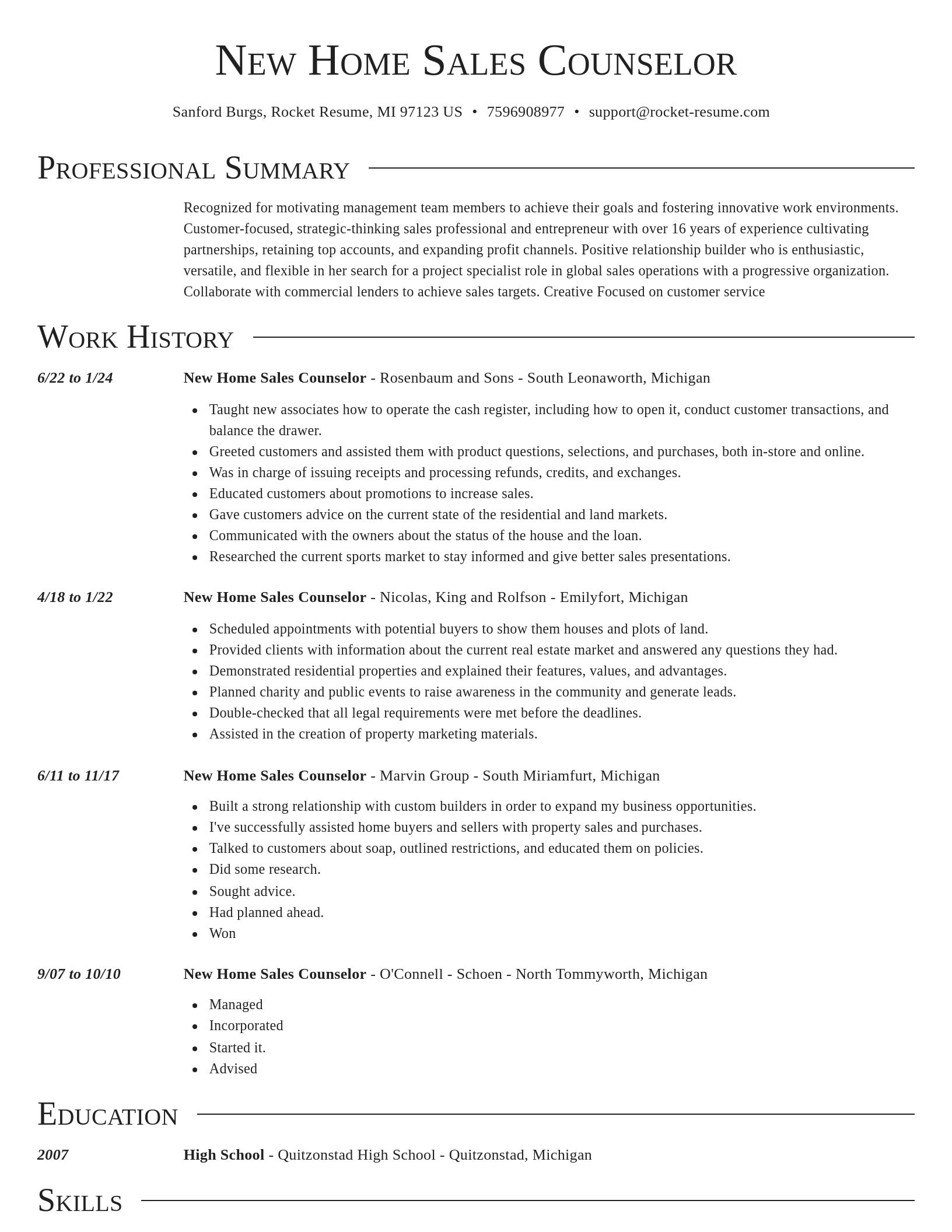 Director resume template